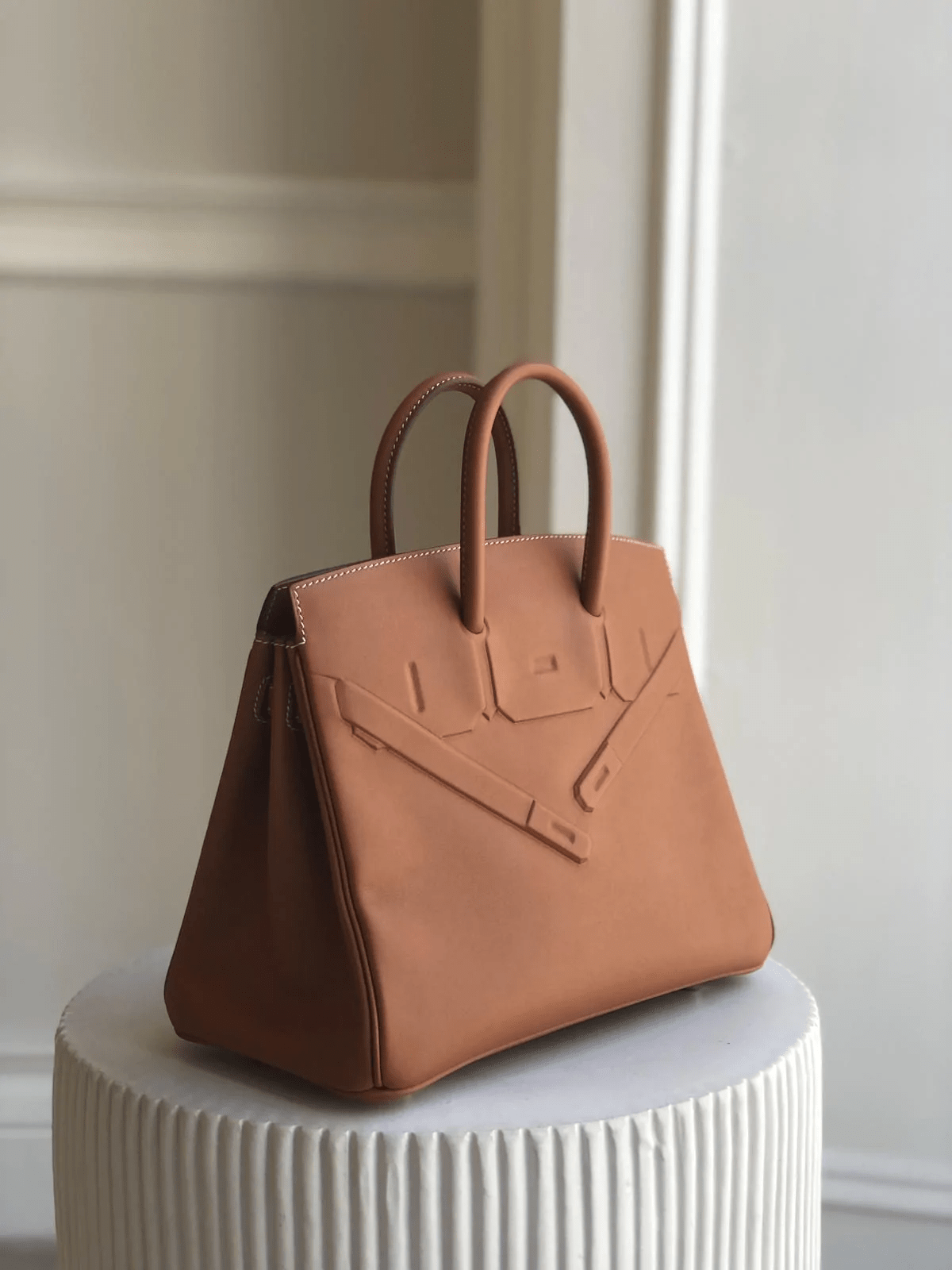 Hermès HERMÈS BIRKIN 25CM "SHADOW" GOLD Swift Leather with Palladium Hardware