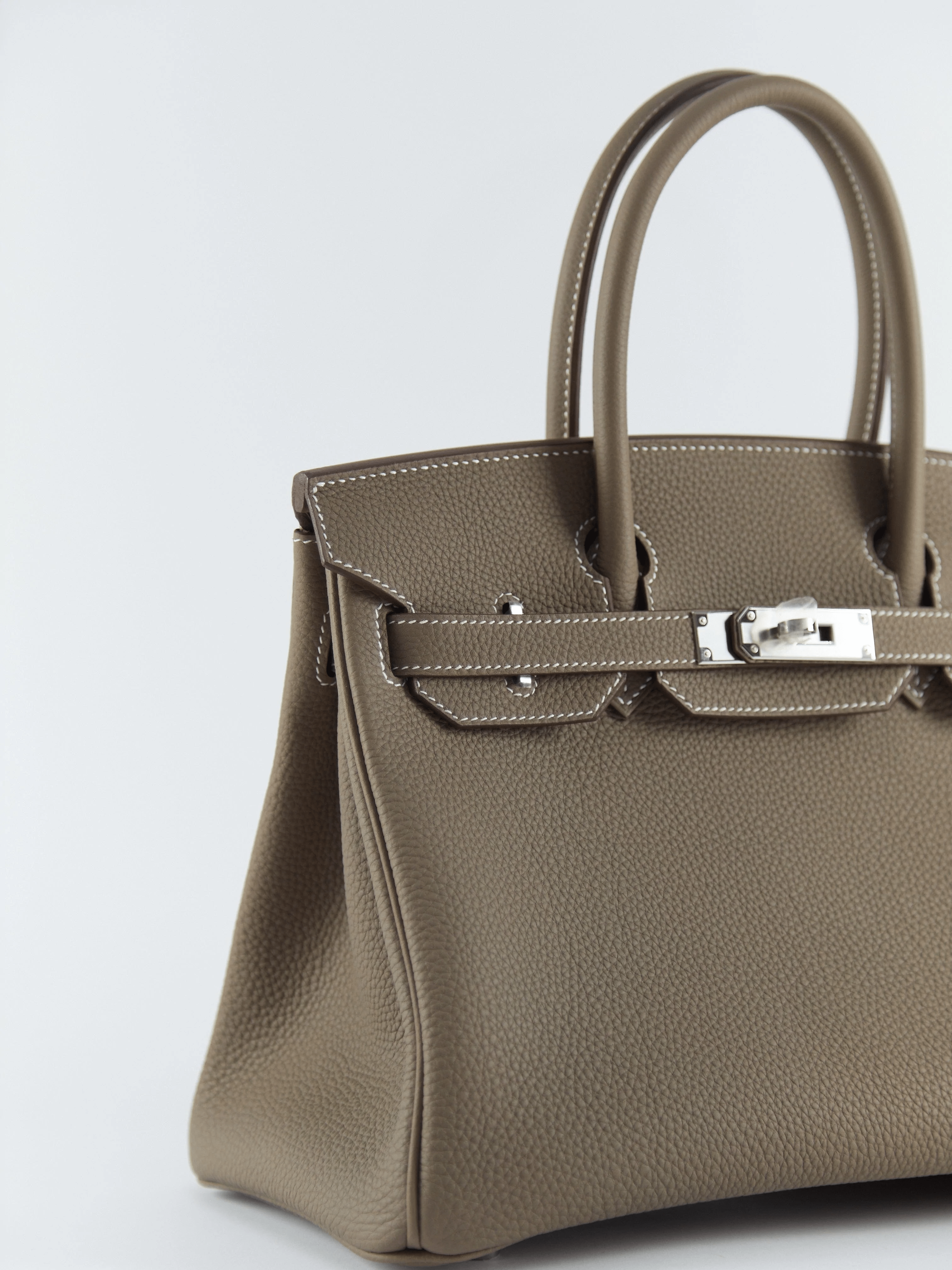 Hermès HERMÈS BIRKIN 30CM ETOUPE Togo Leather with Palladium Hardware