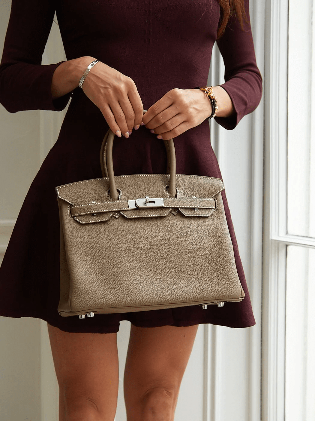 Hermès HERMÈS BIRKIN 30CM ETOUPE Togo Leather with Palladium Hardware