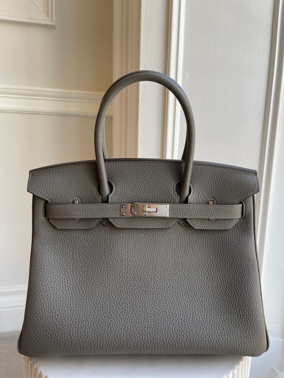 Hermès HERMÈS BIRKIN 30CM GRIS MEYER Togo Leather with Palladium Hardware