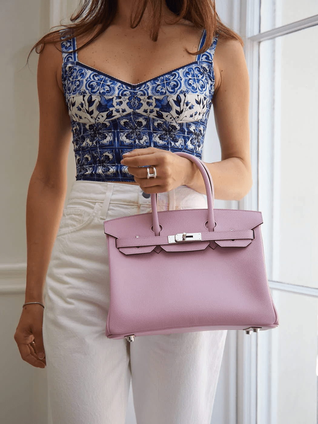 Hermès HERMÈS BIRKIN 30CM MAUVE SYLVESTER Epsom Leather with Palladium Hardware