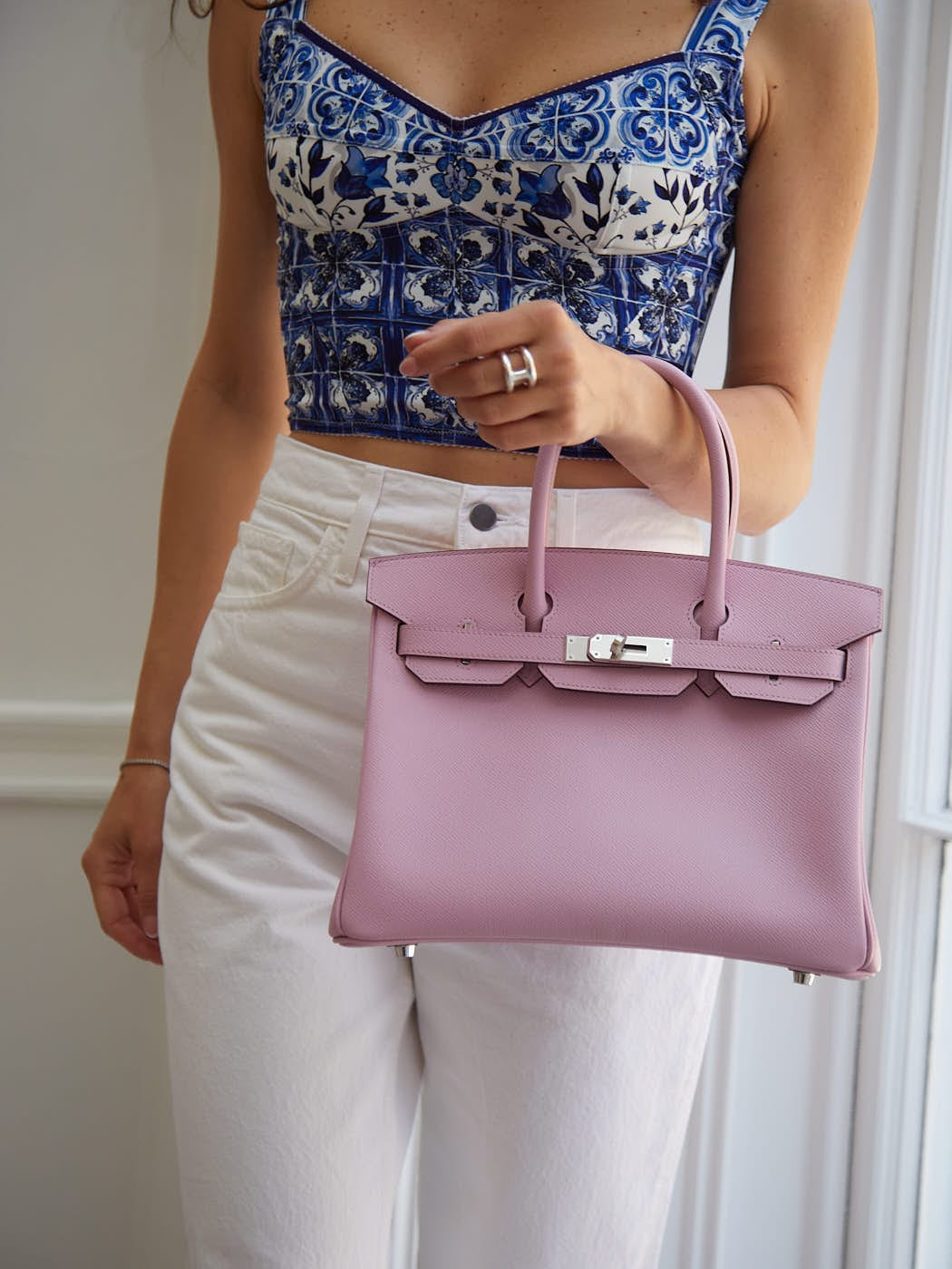 Hermès HERMÈS BIRKIN 30CM MAUVE SYLVESTER Epsom Leather with Palladium Hardware