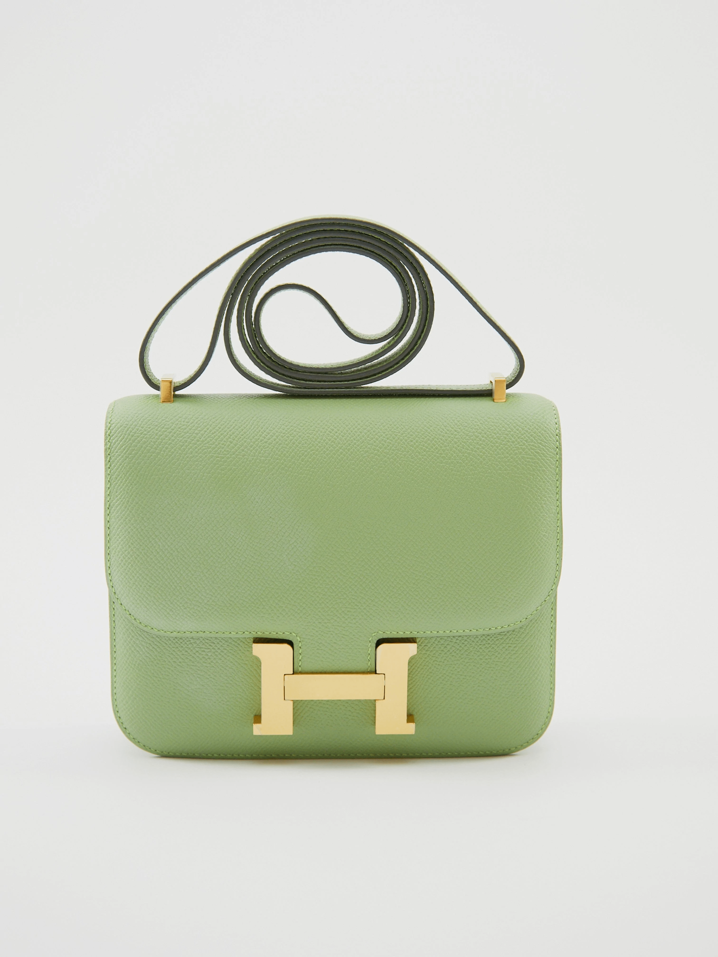 Hermes HERMÈS CONSTANCE 18CM VERT CRIQUET Epsom Leather with Gold Hardware