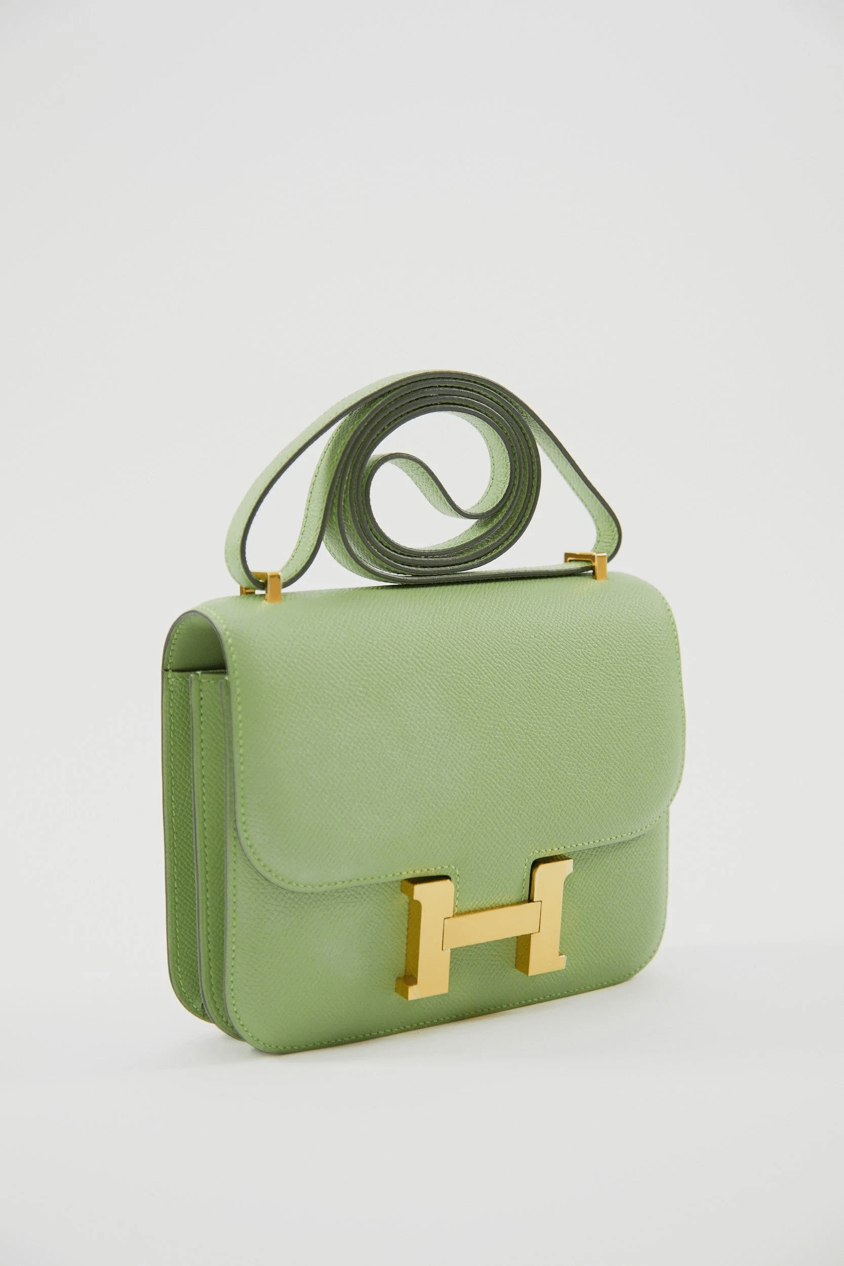 Hermes HERMÈS CONSTANCE 18CM VERT CRIQUET Epsom Leather with Gold Hardware