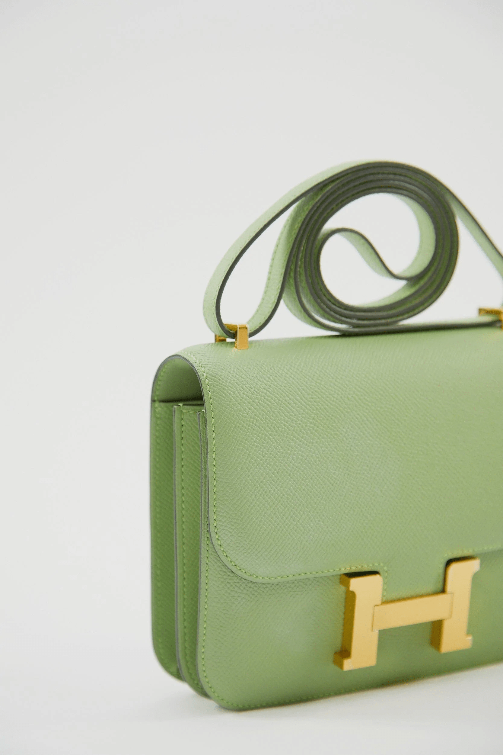 Hermes HERMÈS CONSTANCE 18CM VERT CRIQUET Epsom Leather with Gold Hardware