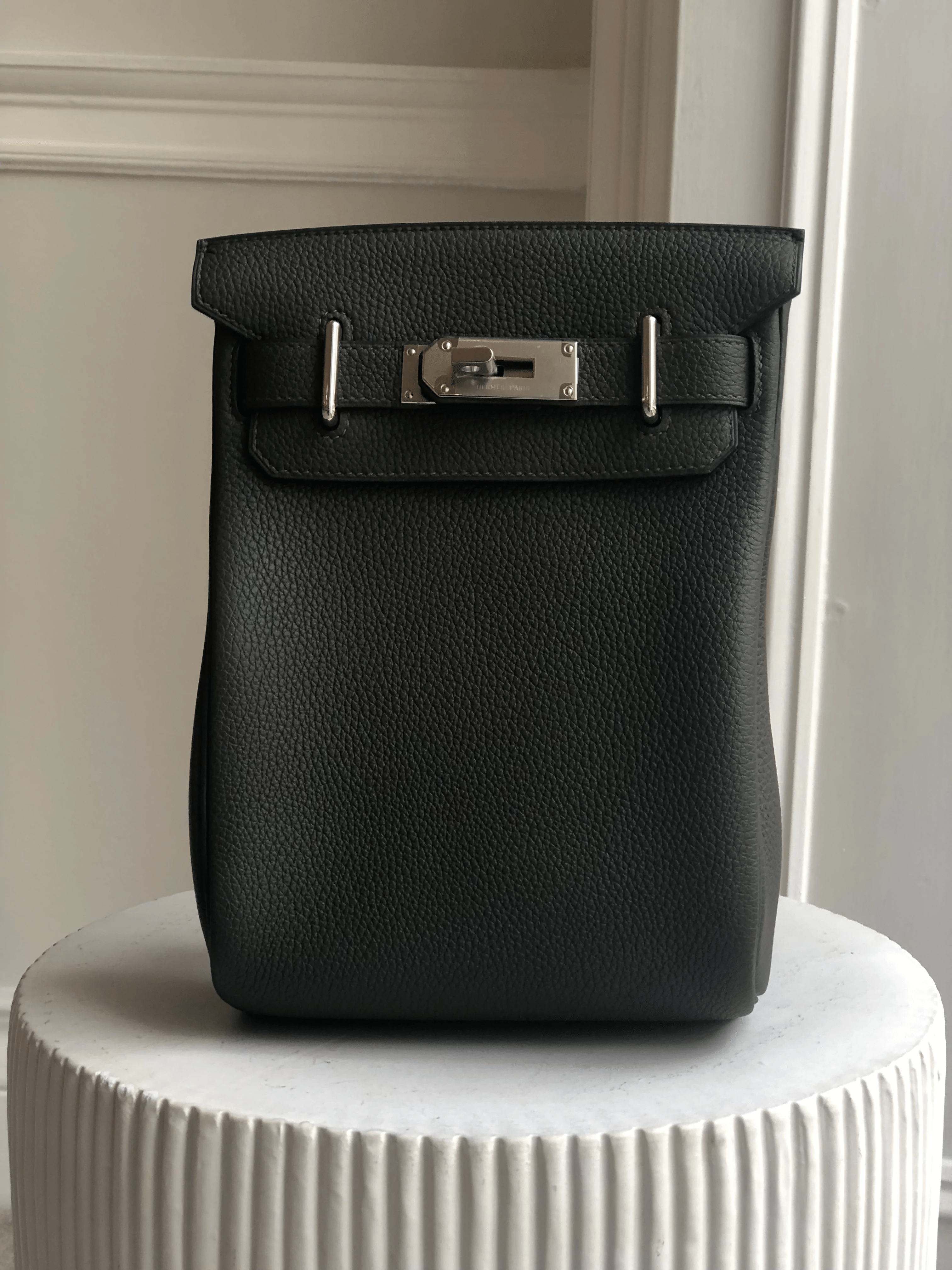 Hermes HERMÈS 'HAC A DOS' PM BACKPACK VERT DE GRIS Togo Leather with Palladium Hardware