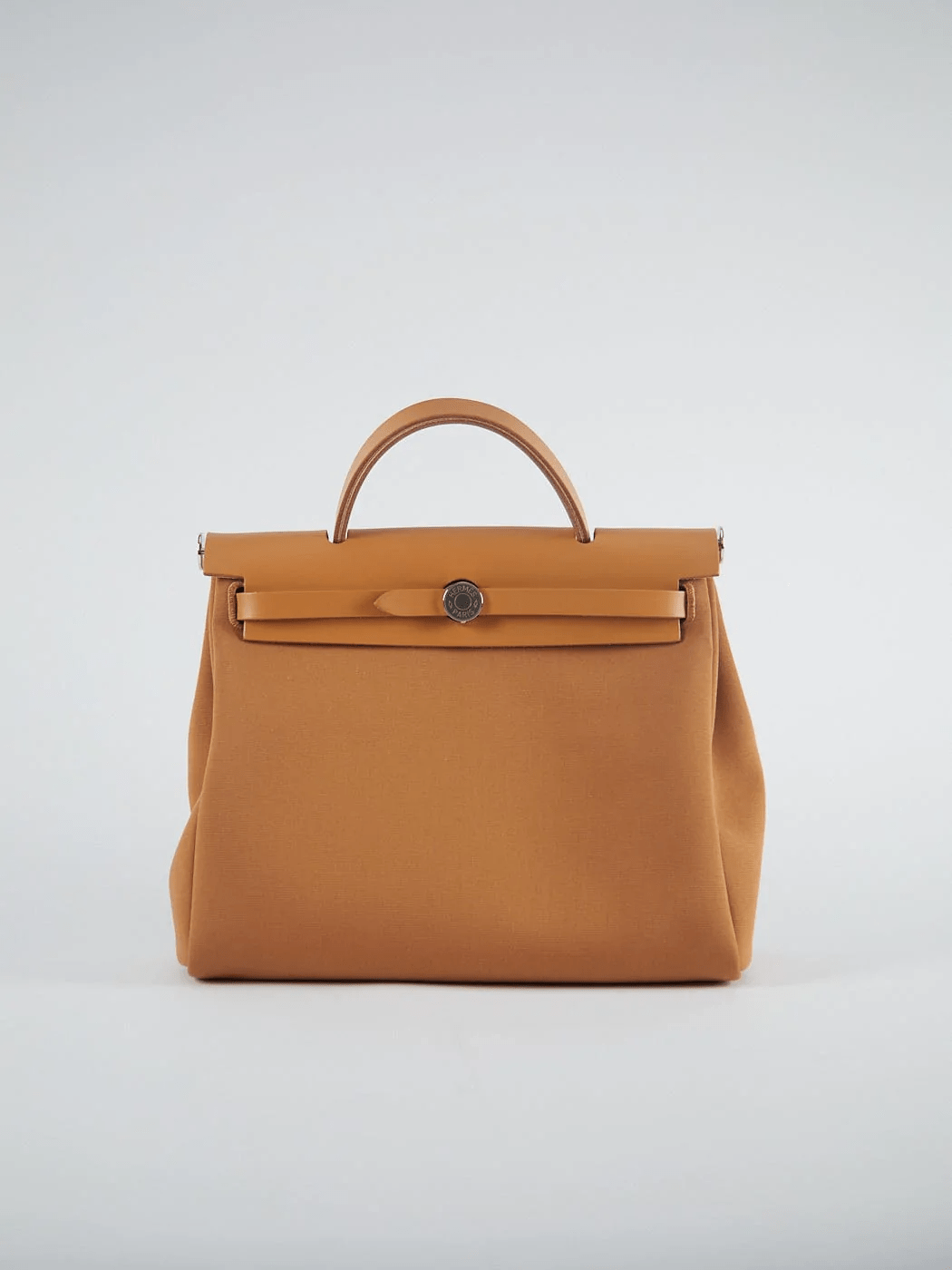 Hermes HERMÈS HERBAG 31CM "VERSO" DUNE & ETOUPE Toile & Vache Leather with Palladium Hardware