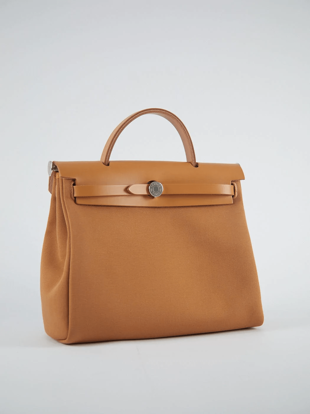 Hermes HERMÈS HERBAG 31CM "VERSO" DUNE & ETOUPE Toile & Vache Leather with Palladium Hardware