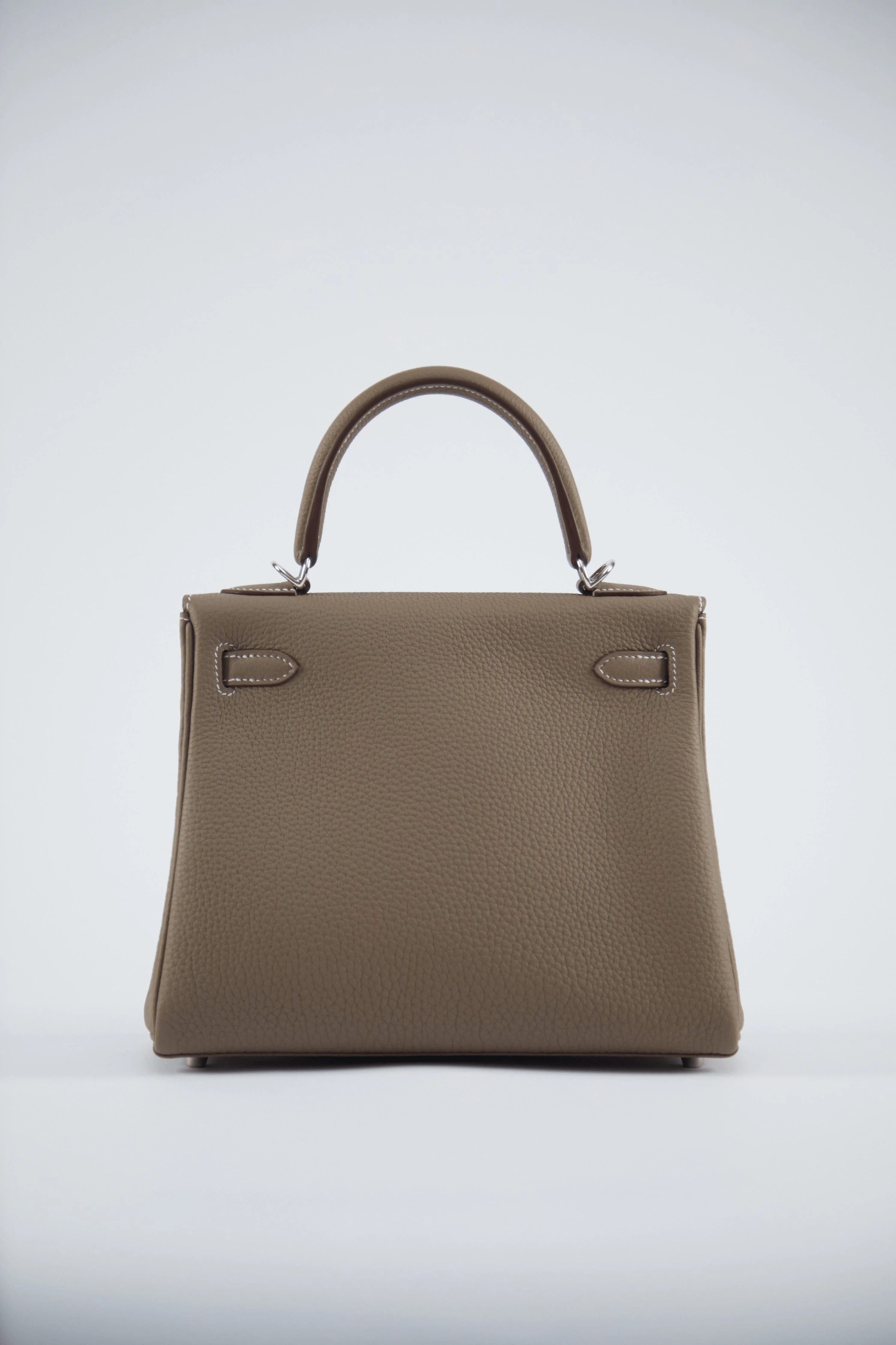 Hermes HERMÈS KELLY 25CM ETOUPE Togo Leather with Palladium Hardware