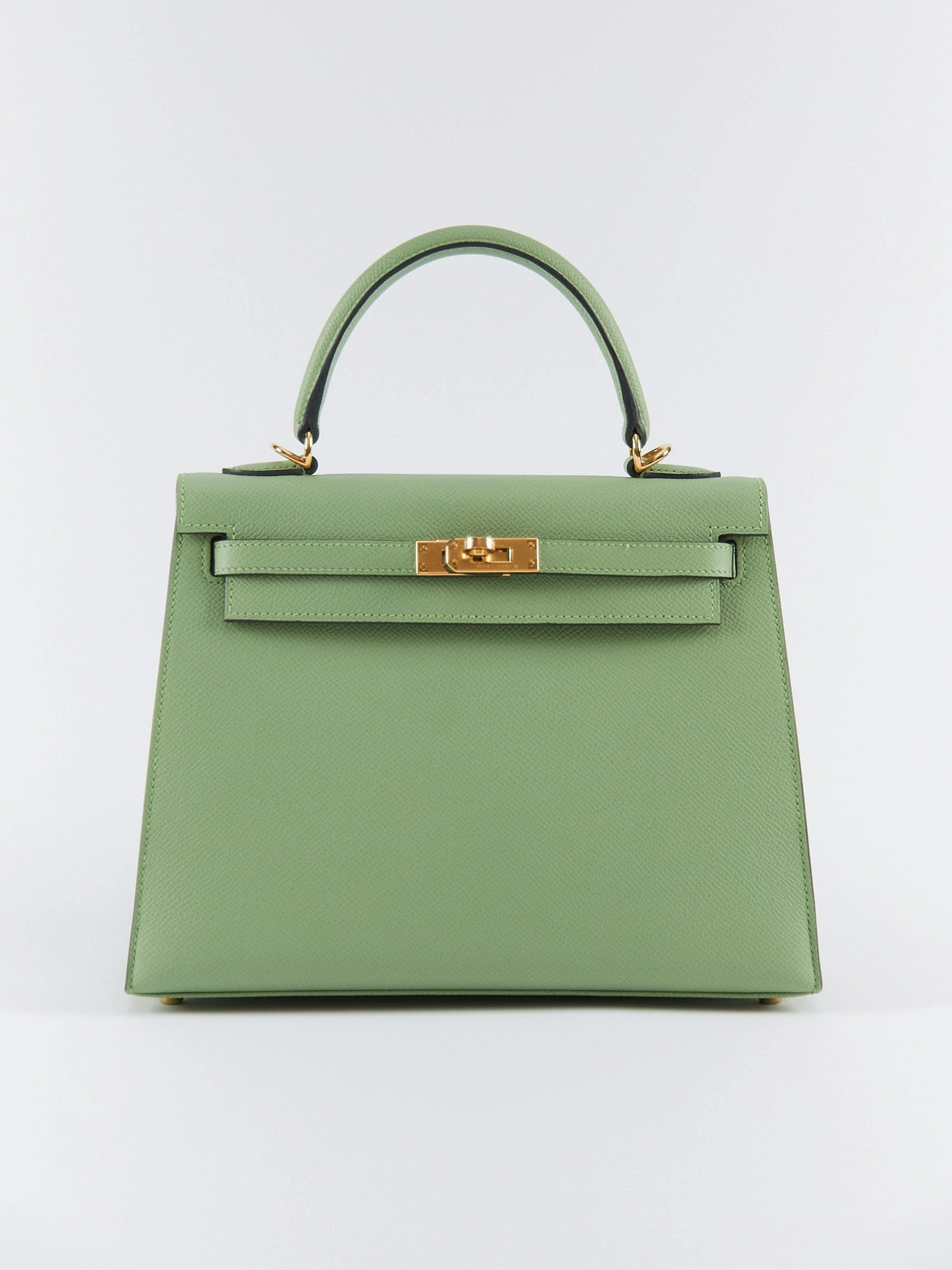 Hermes HERMÈS KELLY 25CM VERT CRIQUET Epsom Leather with Gold Hardware