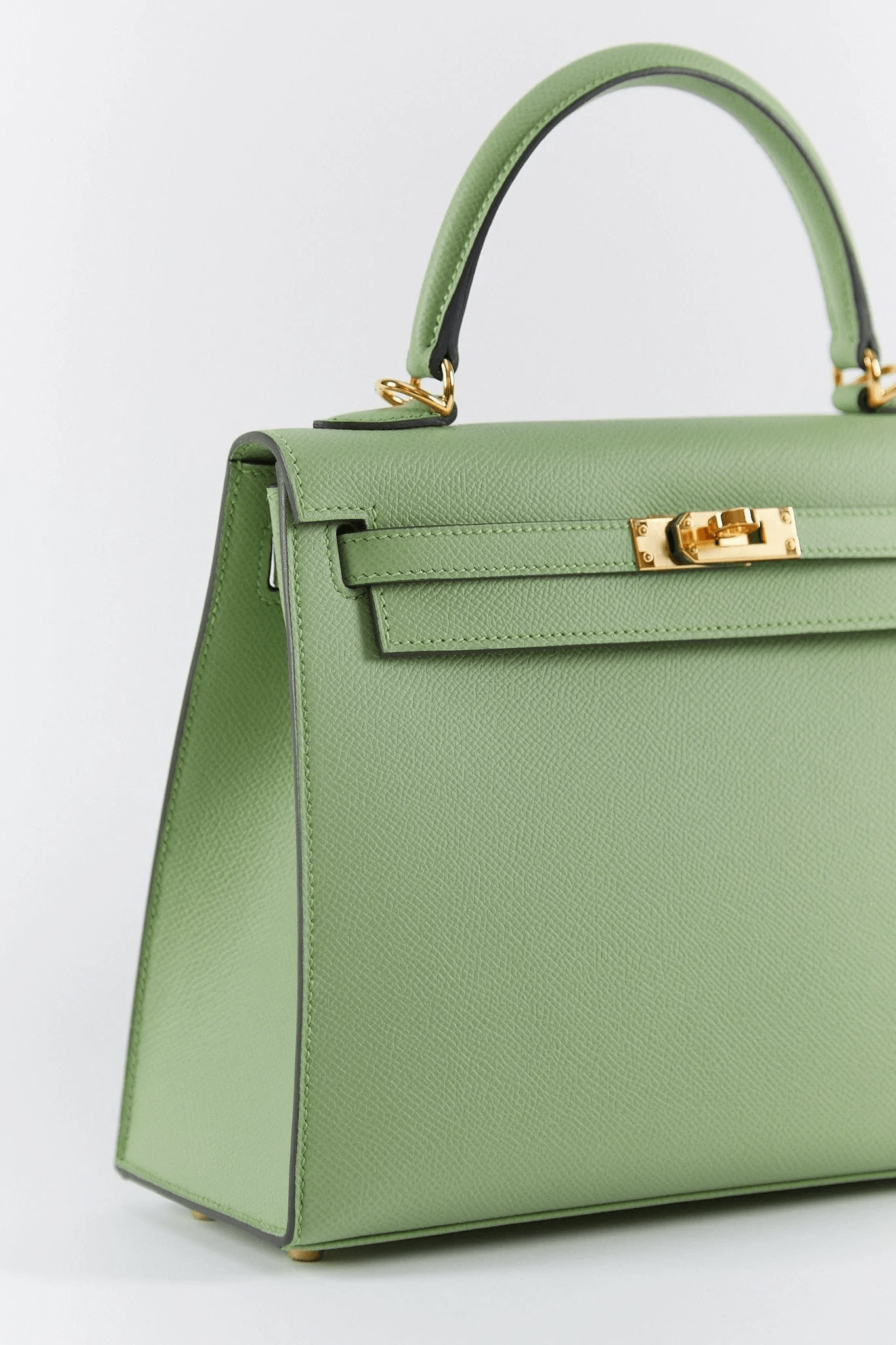 Hermes HERMÈS KELLY 25CM VERT CRIQUET Epsom Leather with Gold Hardware