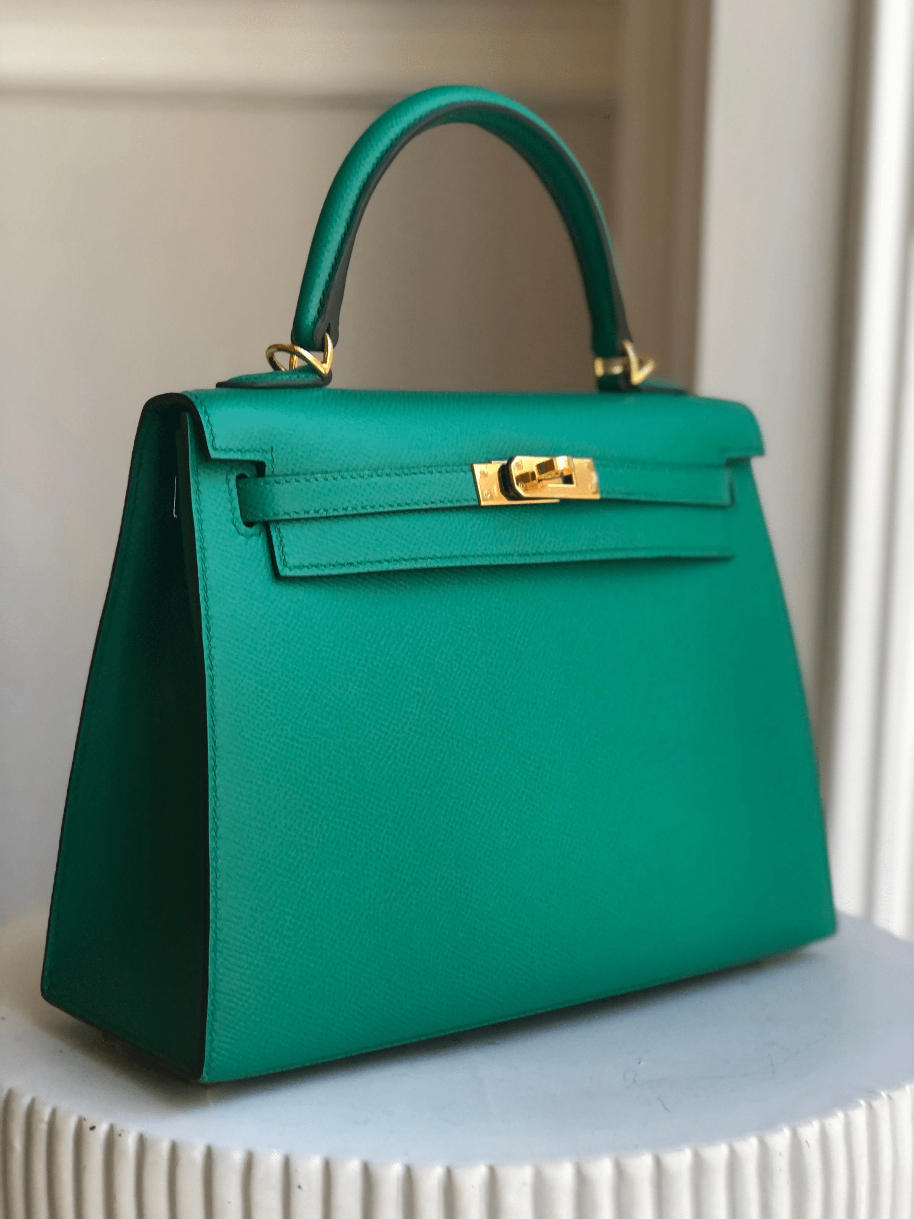 Hermes HERMÈS KELLY 25CM VERT JADE Epsom Leather with Gold Hardware