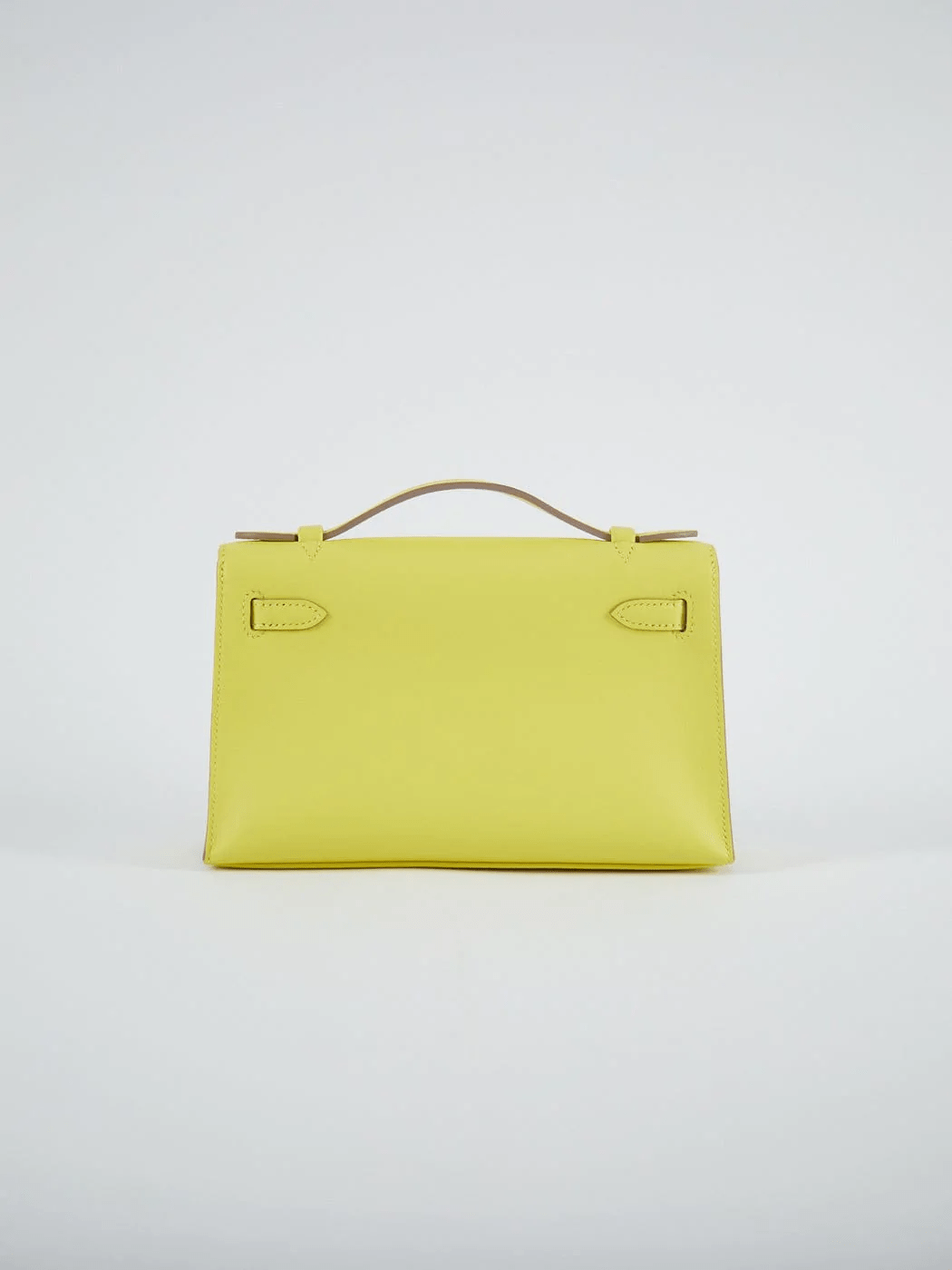 Hermes HERMÈS KELLY POCHETTE LIME Swift Leather with Palladium Hardware