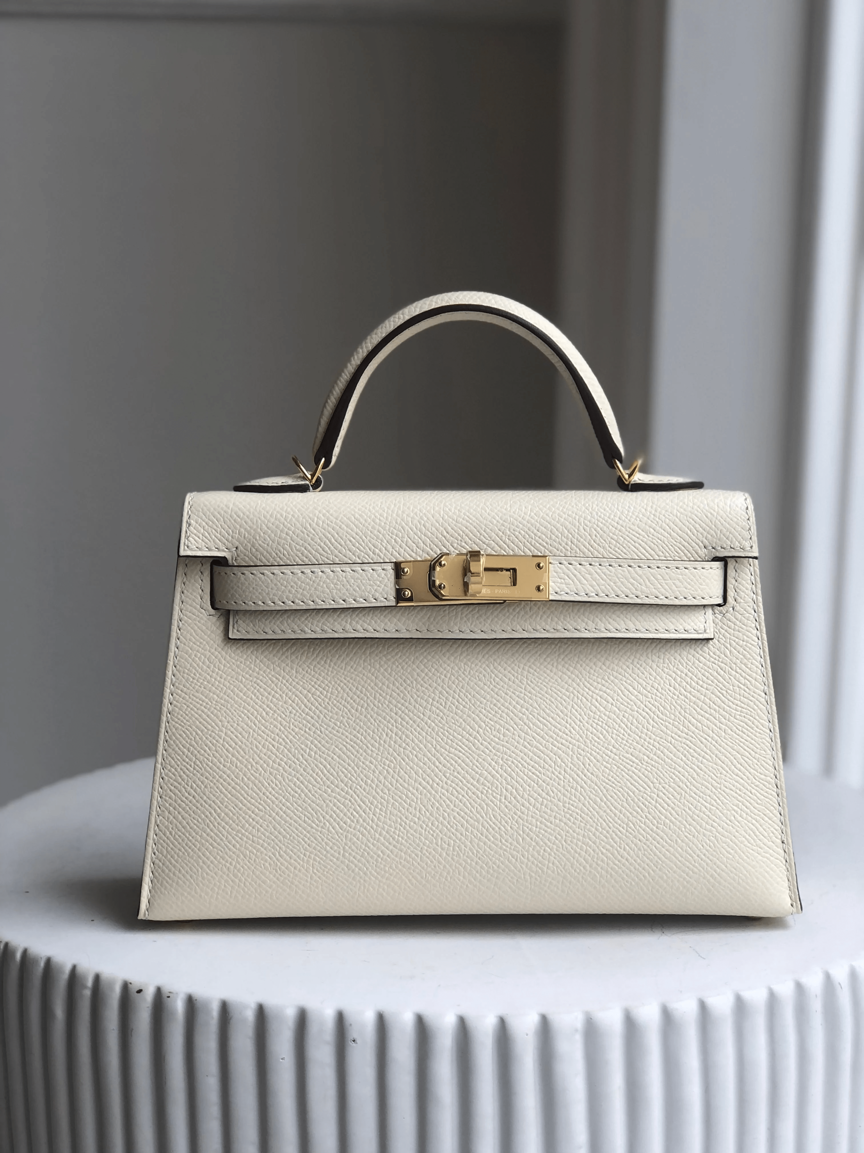 Hermes HERMÈS MINI KELLY II 20CM NATA Epsom Leather with Gold Hardware