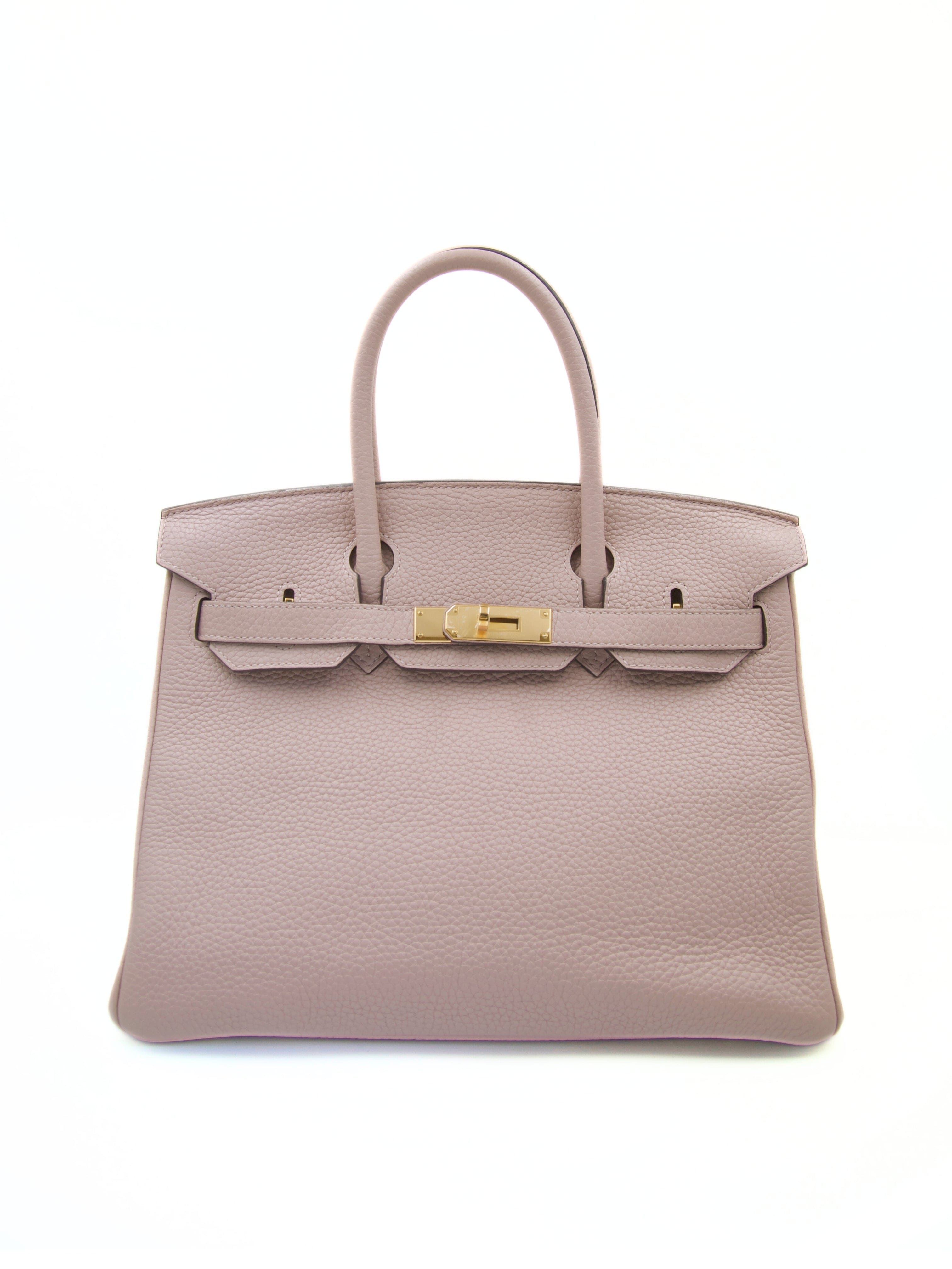 Hermès PRELOVED HERMES BIRKIN 30CM GLYCINE Clemence Leather with Gold Hardware