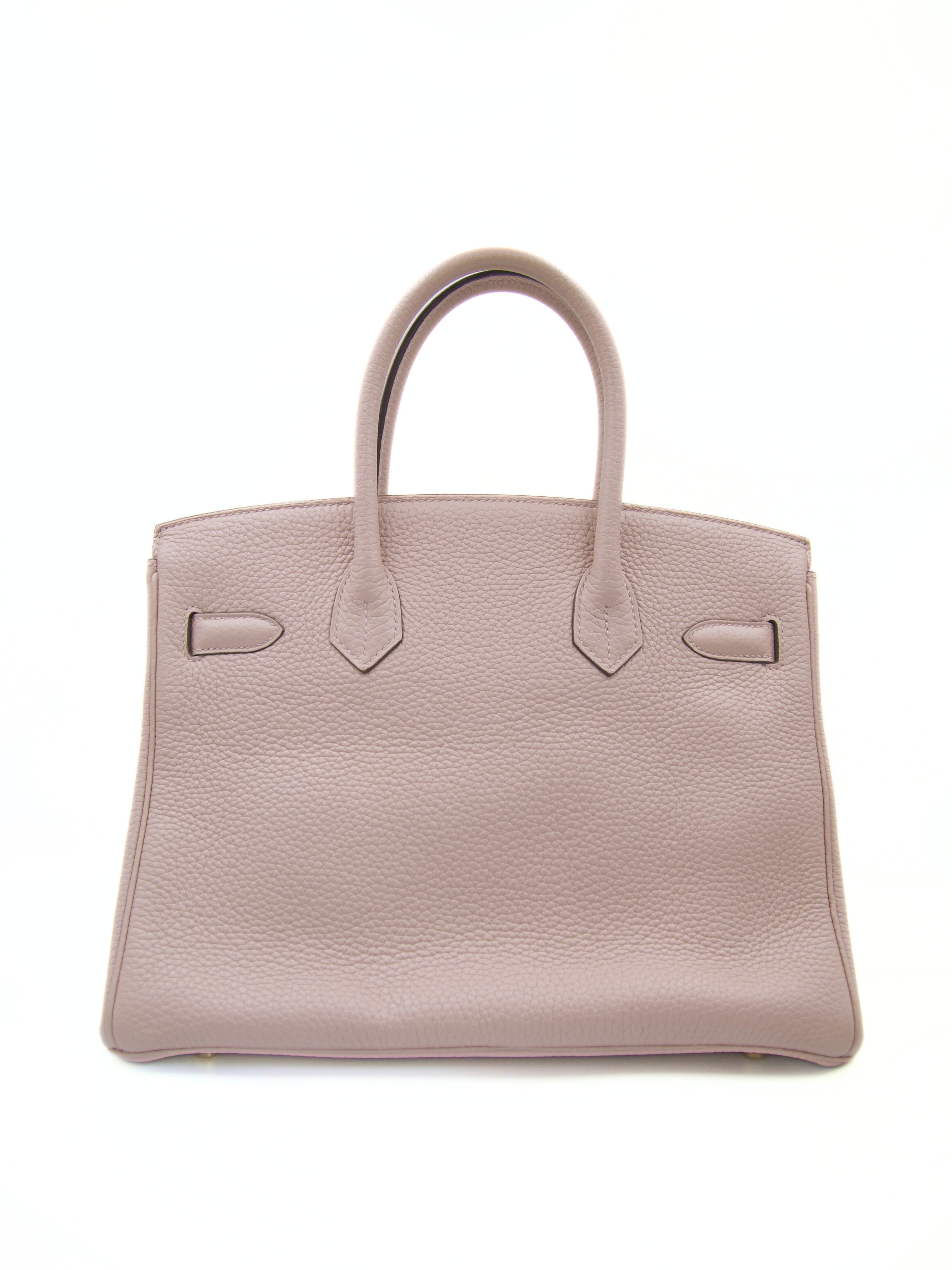 Hermès PRELOVED HERMES BIRKIN 30CM GLYCINE Clemence Leather with Gold Hardware