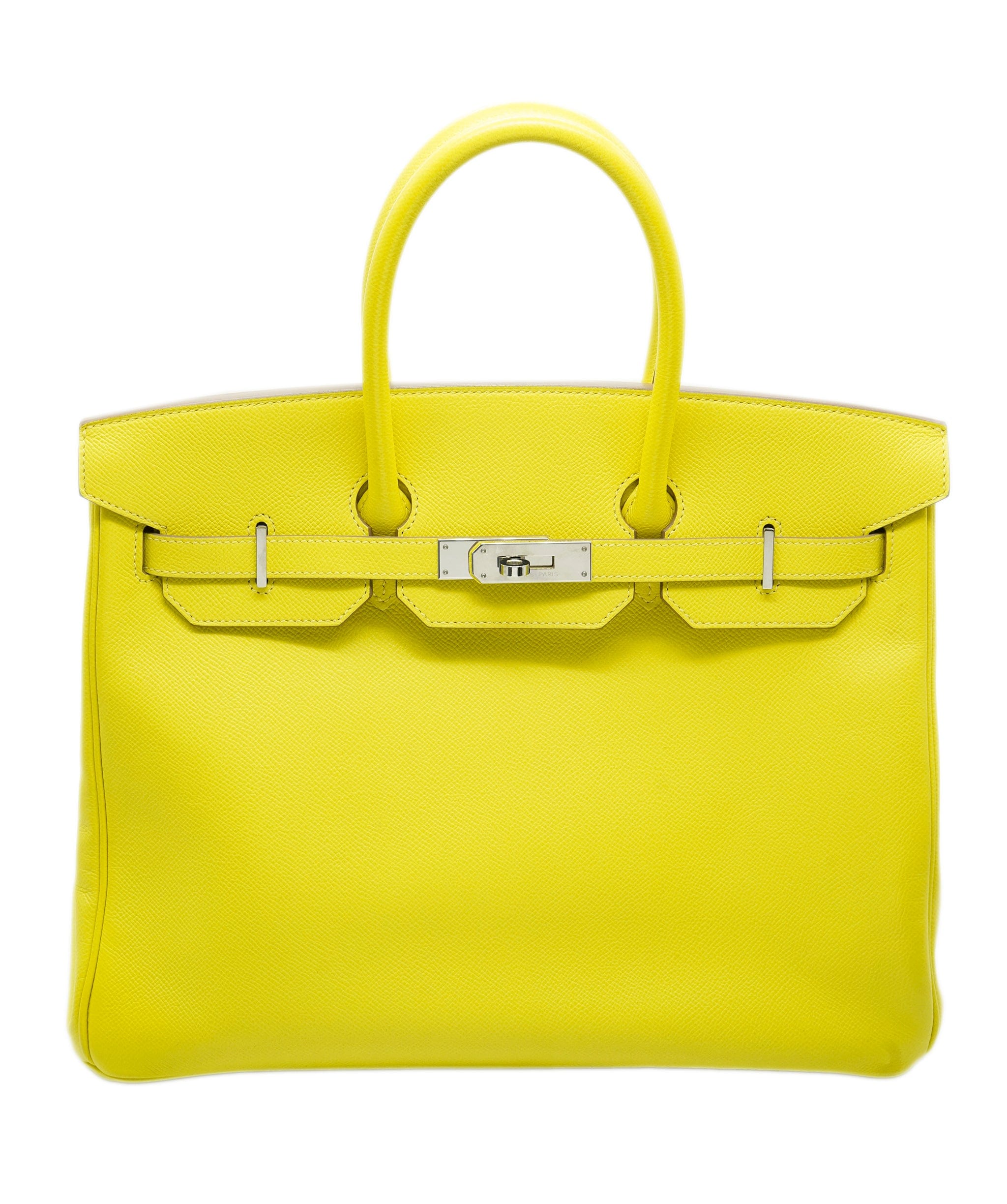 Hermès Hermes Birkin 35 Retourne Lime Epsom Leather Palladium Hardware  ASC4859