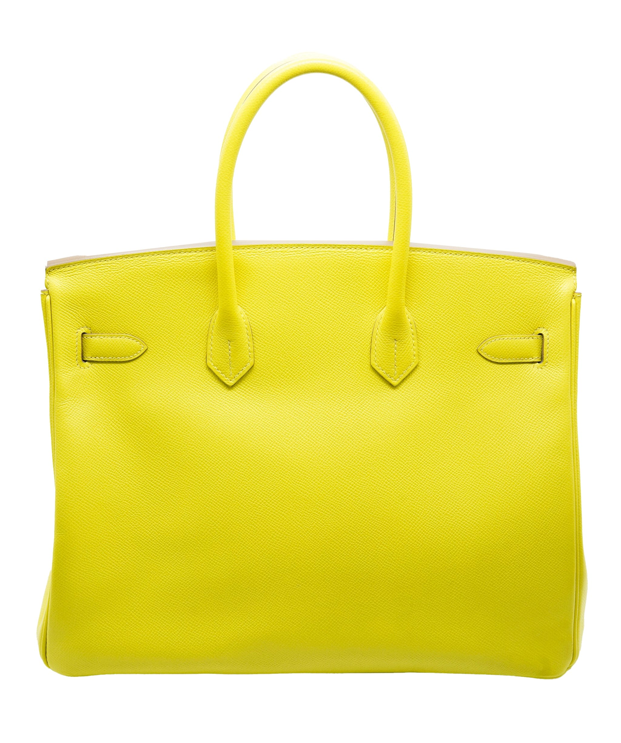 Hermès Hermes Birkin 35 Retourne Lime Epsom Leather Palladium Hardware  ASC4859