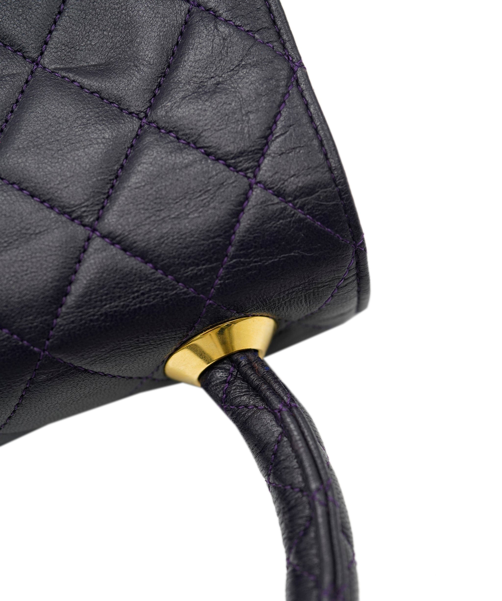 Hermès Chanel Kelly bag purple lambskin ghw vintage AVC1114