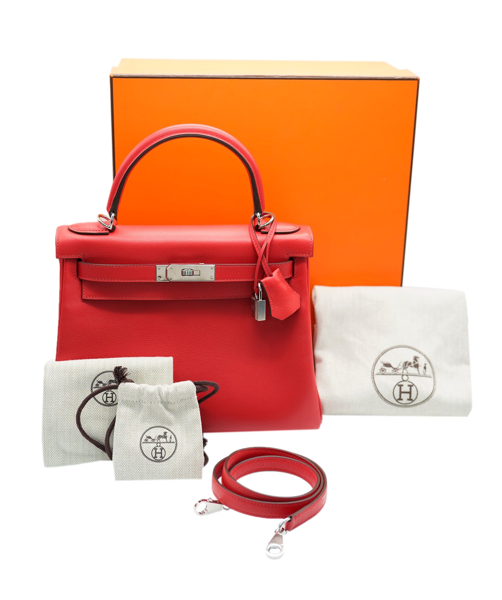 Hermes Hermes 28 Rouge Casaque Retourne Kelly Verso with PHW - AJC0246