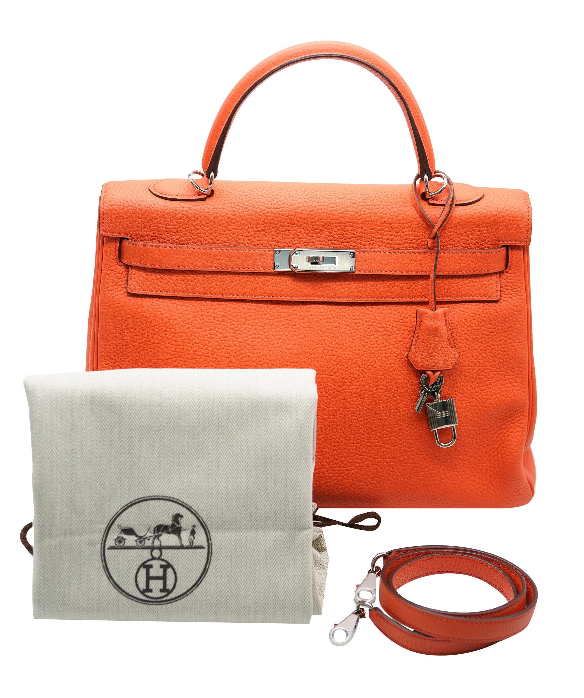 Hermès HERMES 35cm Kelly Feu Togo PHW  ASL10449