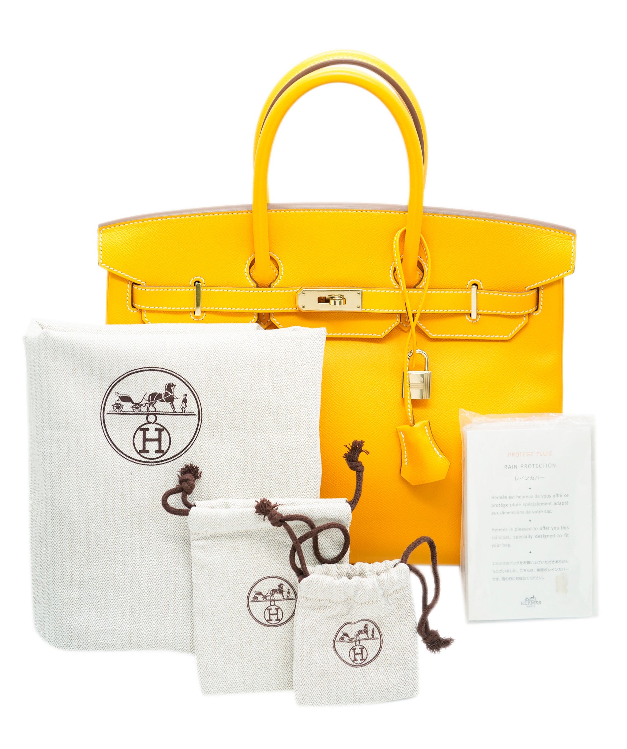 Hermès Hermes B35 Jaune D'or Candy Collection With Potiron Interior Epsom Permabrass hardware ASC4996