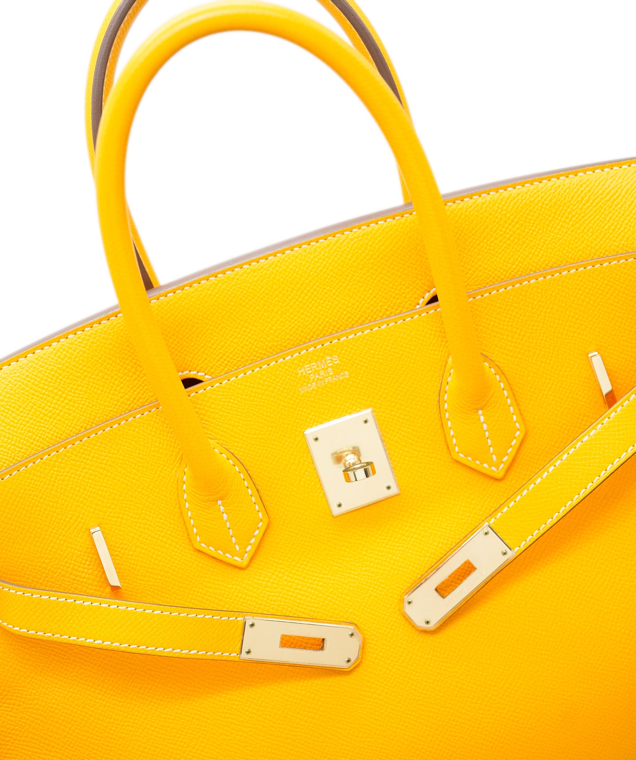 Hermès Hermes B35 Jaune D'or Candy Collection With Potiron Interior Epsom Permabrass hardware ASC4996