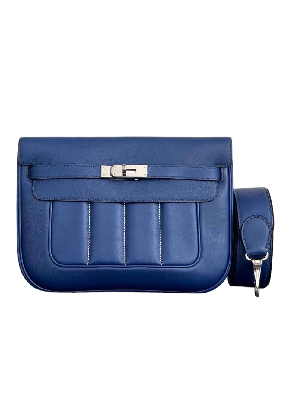 Hermès Hermes Berline 28 Blue Sapphire Swift PHW #R SKCY010