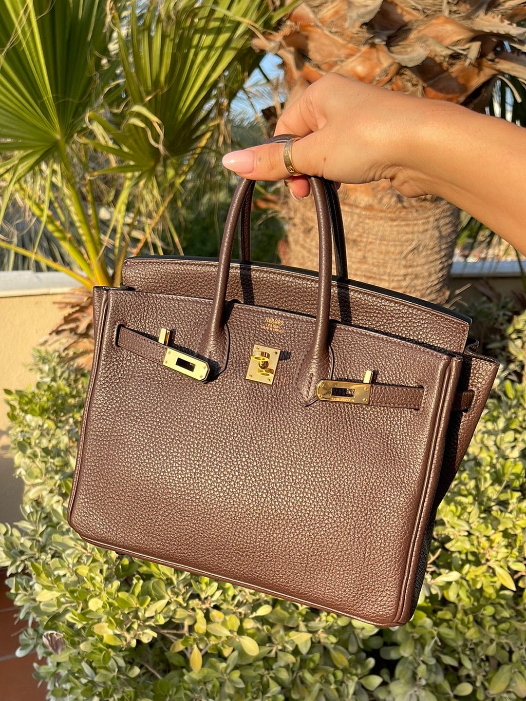 Hermès Hermes Birkin 25 Chocolate Togo GHW #O SKL1715