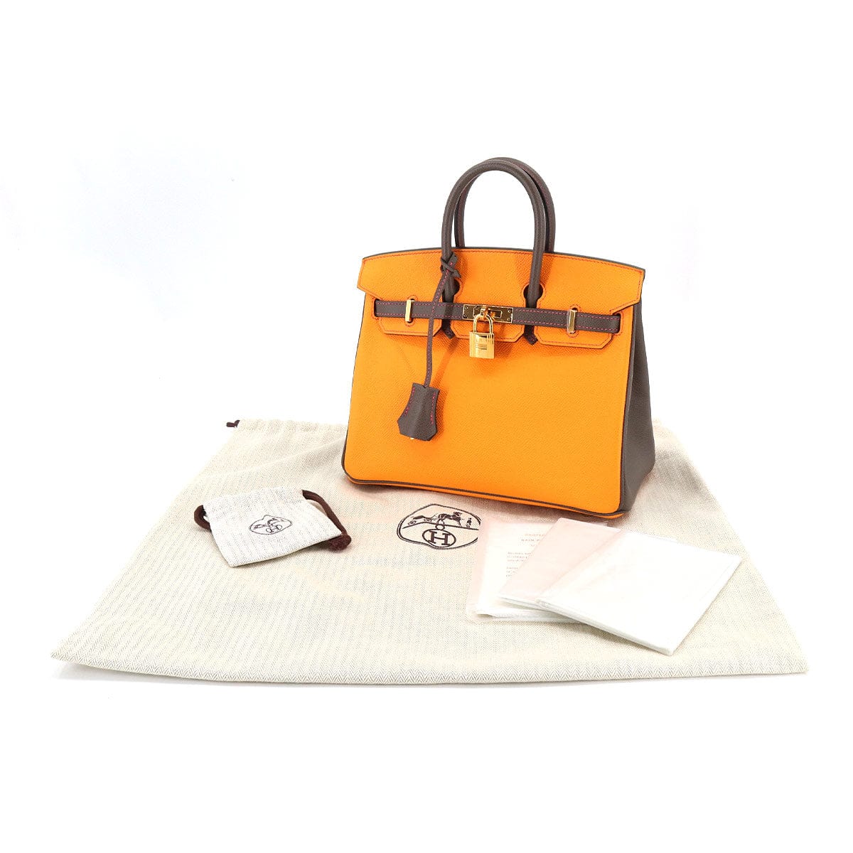 Hermès Hermes Birkin 25 HSS Jaune Dor / Taupe Epsom GHW #A ASL8698