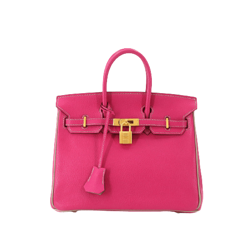 Hermès Hermes Birkin 25 HSS Rose Shocking / Gris Tourterelle Chevre #O ASL8696