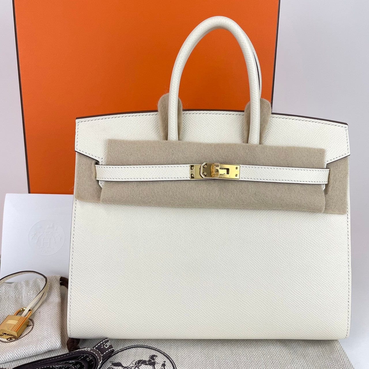 Hermès Hermes Birkin 25 Sellier Nata Epsom GHW #B SKCB-074371