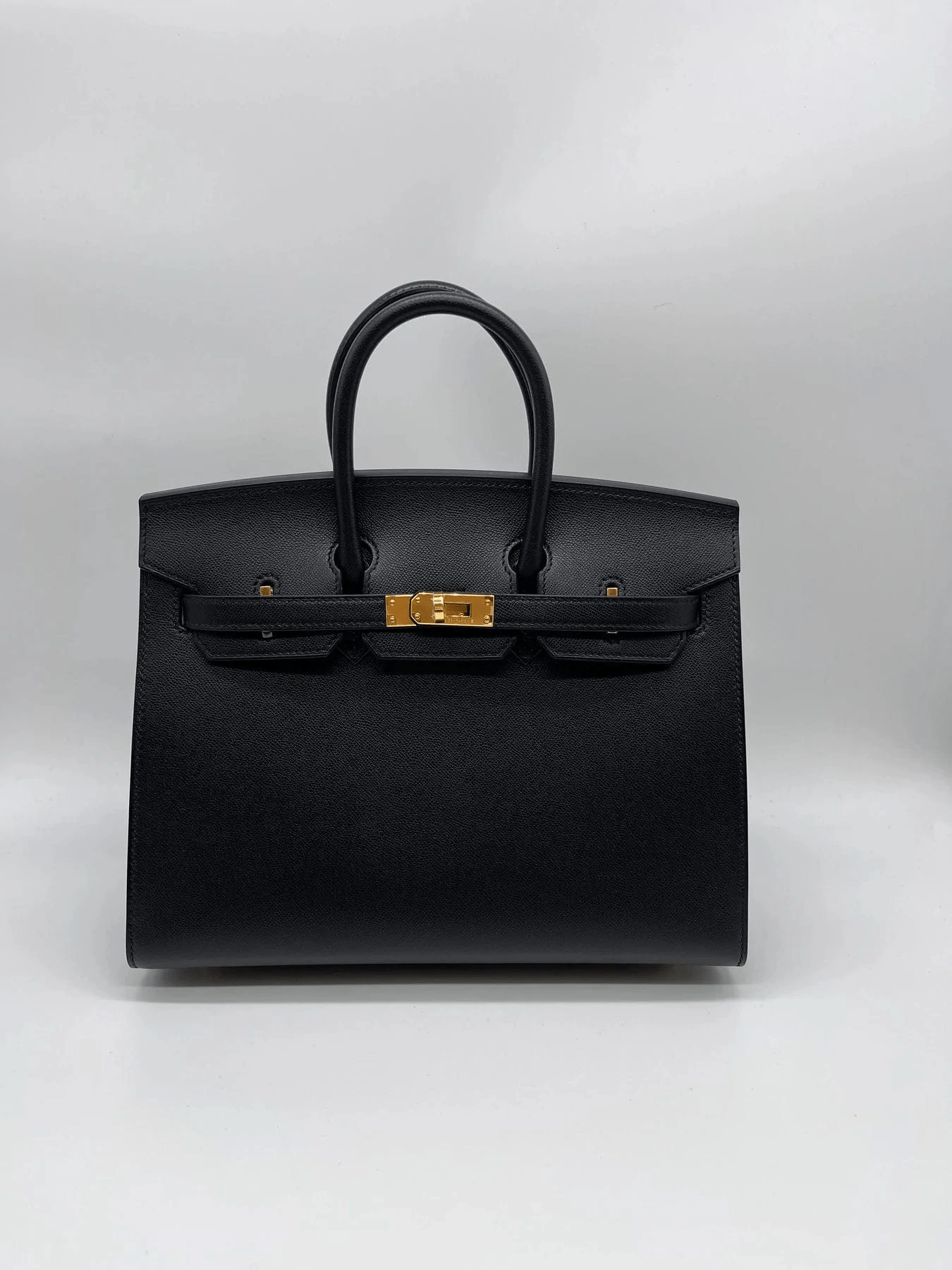 Hermès HERMÈS BIRKIN 25CM BLACK Madame Leather with Gold Hardware