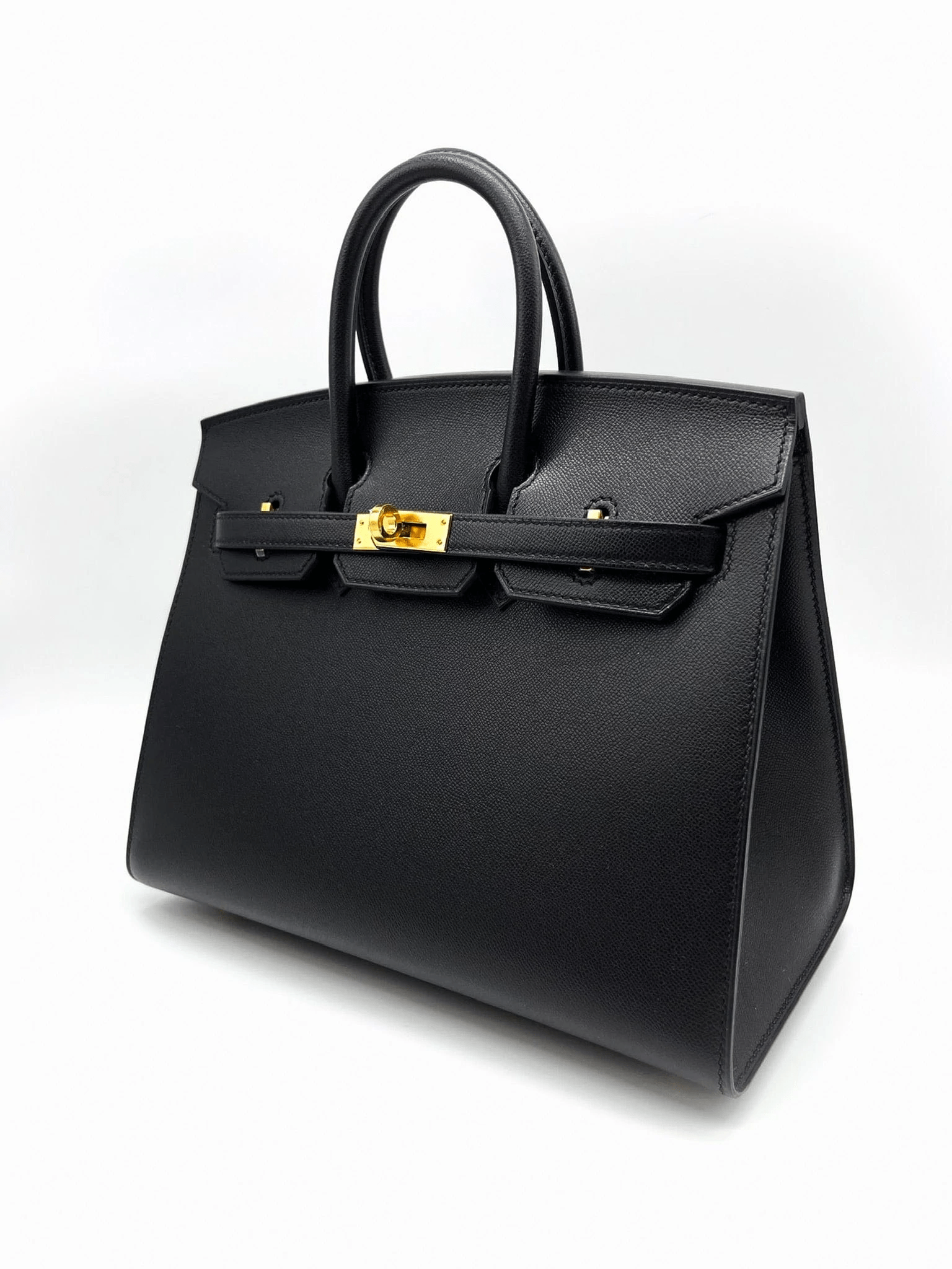 Hermès HERMÈS BIRKIN 25CM BLACK Madame Leather with Gold Hardware