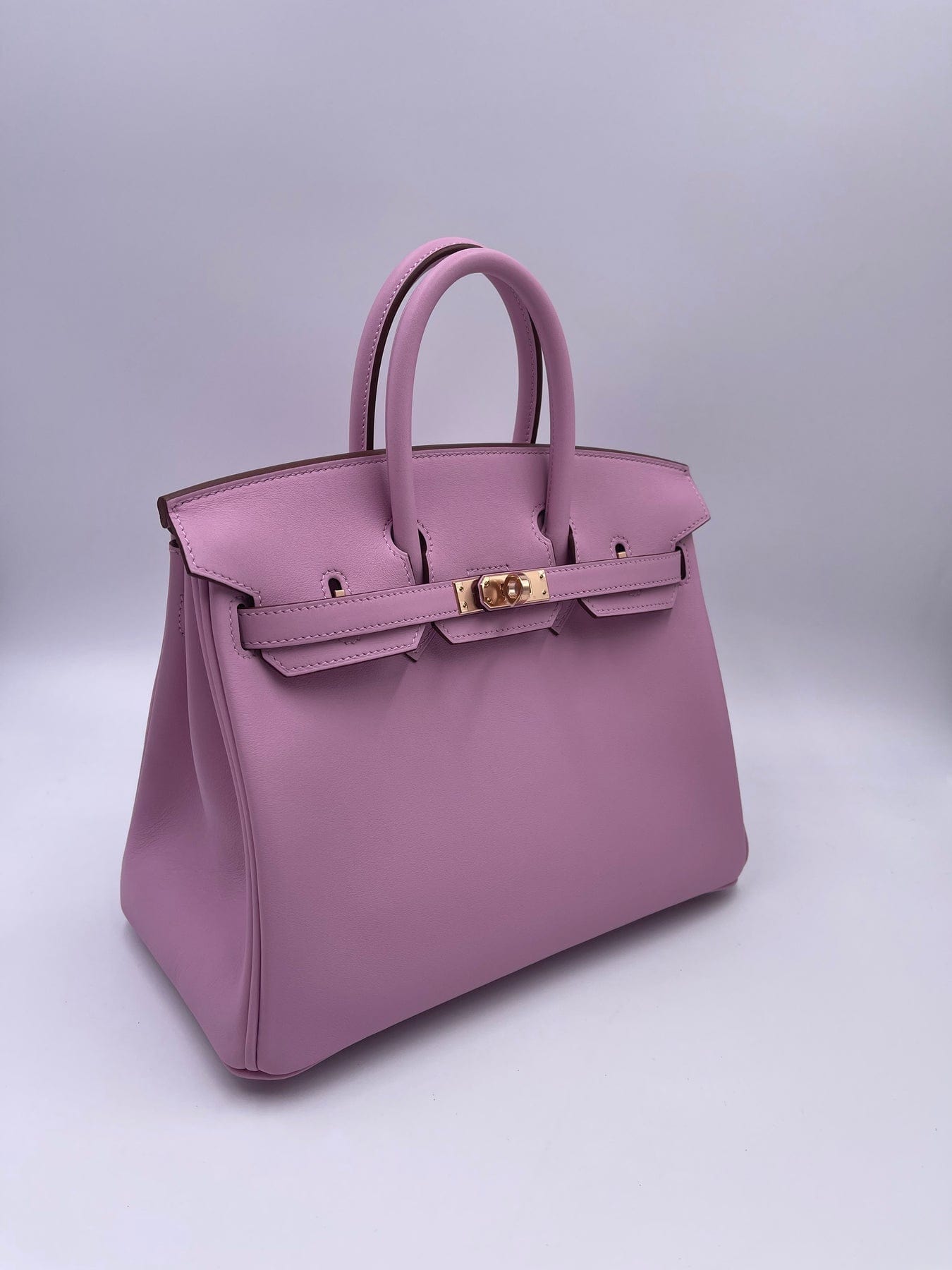 Hermès HERMÈS BIRKIN 25CM MAUVE SYLVESTER Swift Leather with Rose Gold Hardware