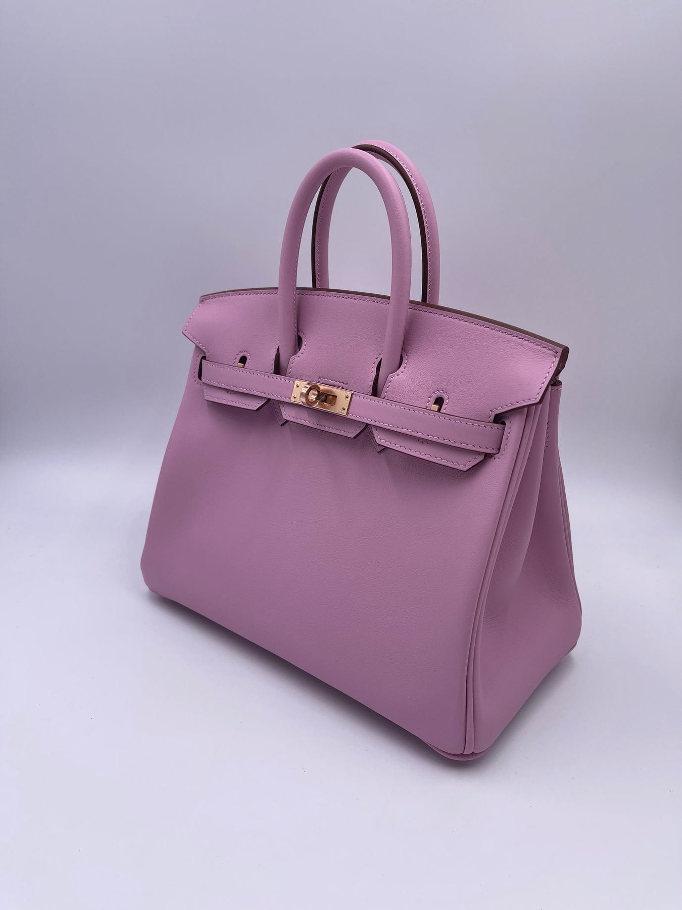 Hermès HERMÈS BIRKIN 25CM MAUVE SYLVESTER Swift Leather with Rose Gold Hardware