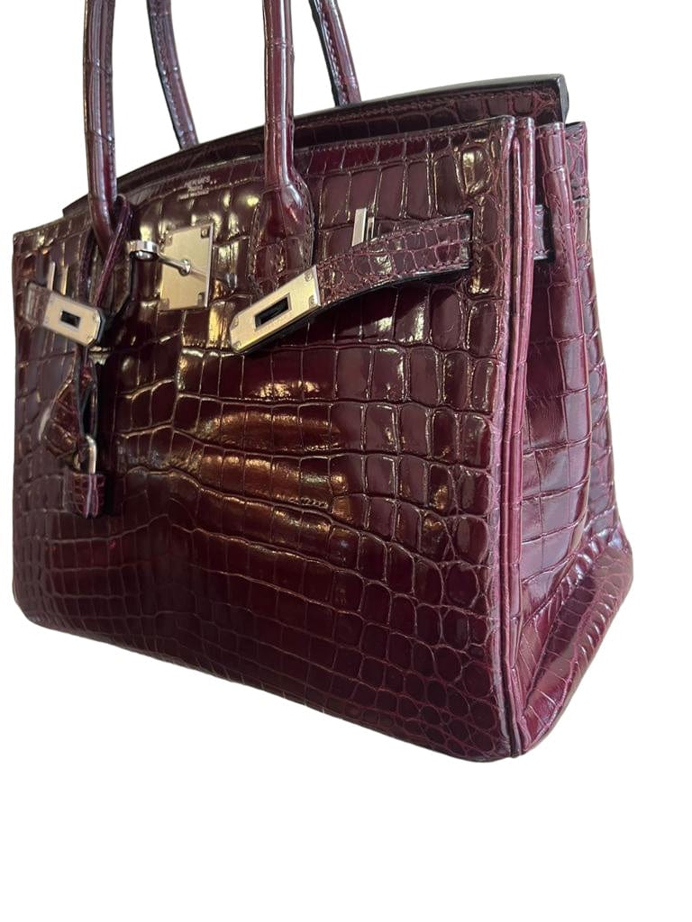 Hermès Hermès Birkin 30 Bordeaux Shiny Nilo PHW #M SKC1738