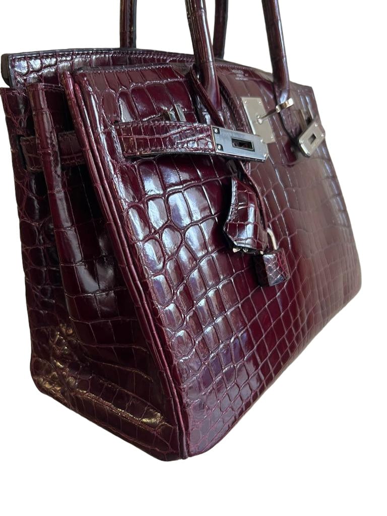 Hermès Hermès Birkin 30 Bordeaux Shiny Nilo PHW #M SKC1738