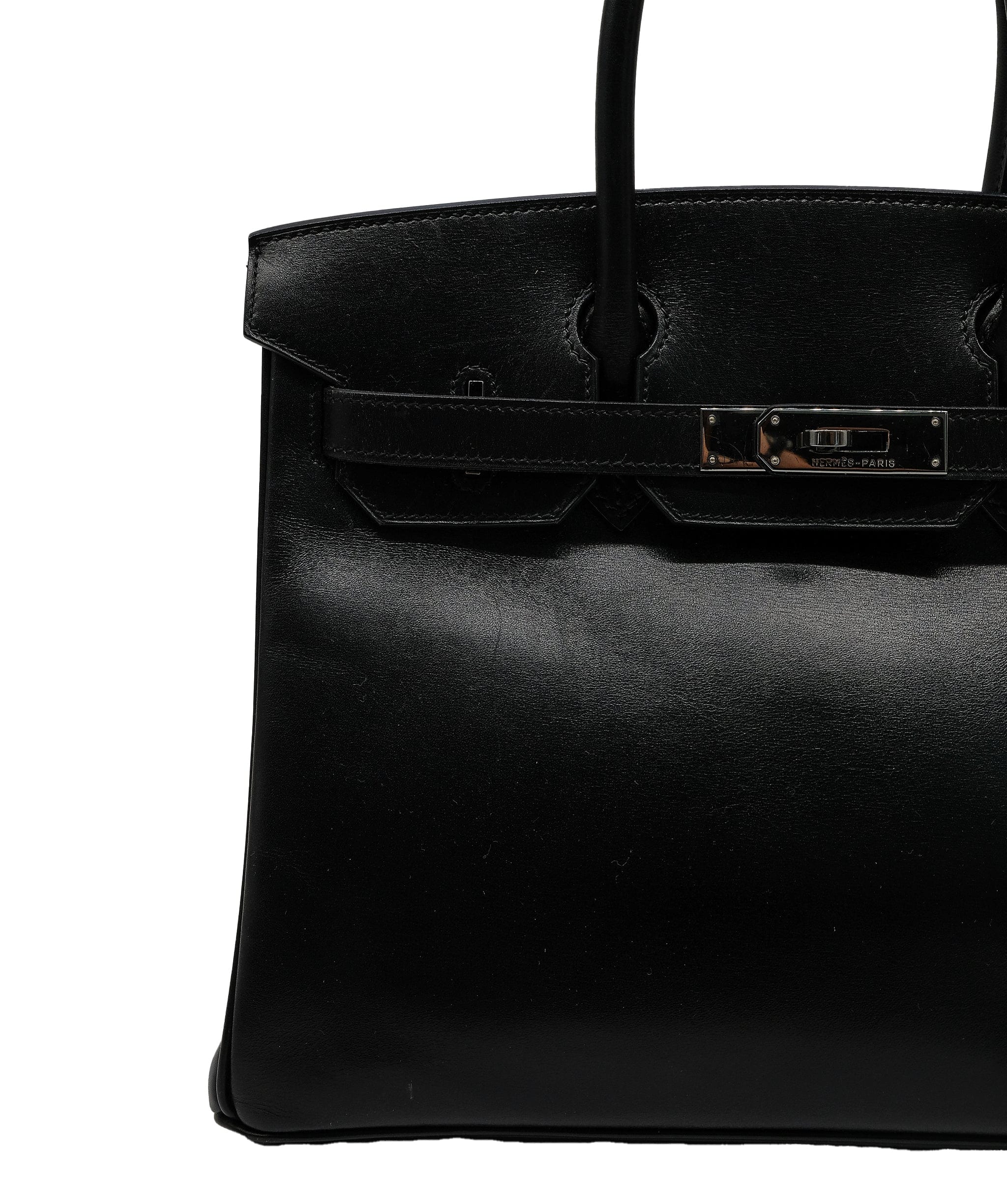 Hermès Hermes Birkin 30 Box Calf Ruthenium Hardware RJC3759