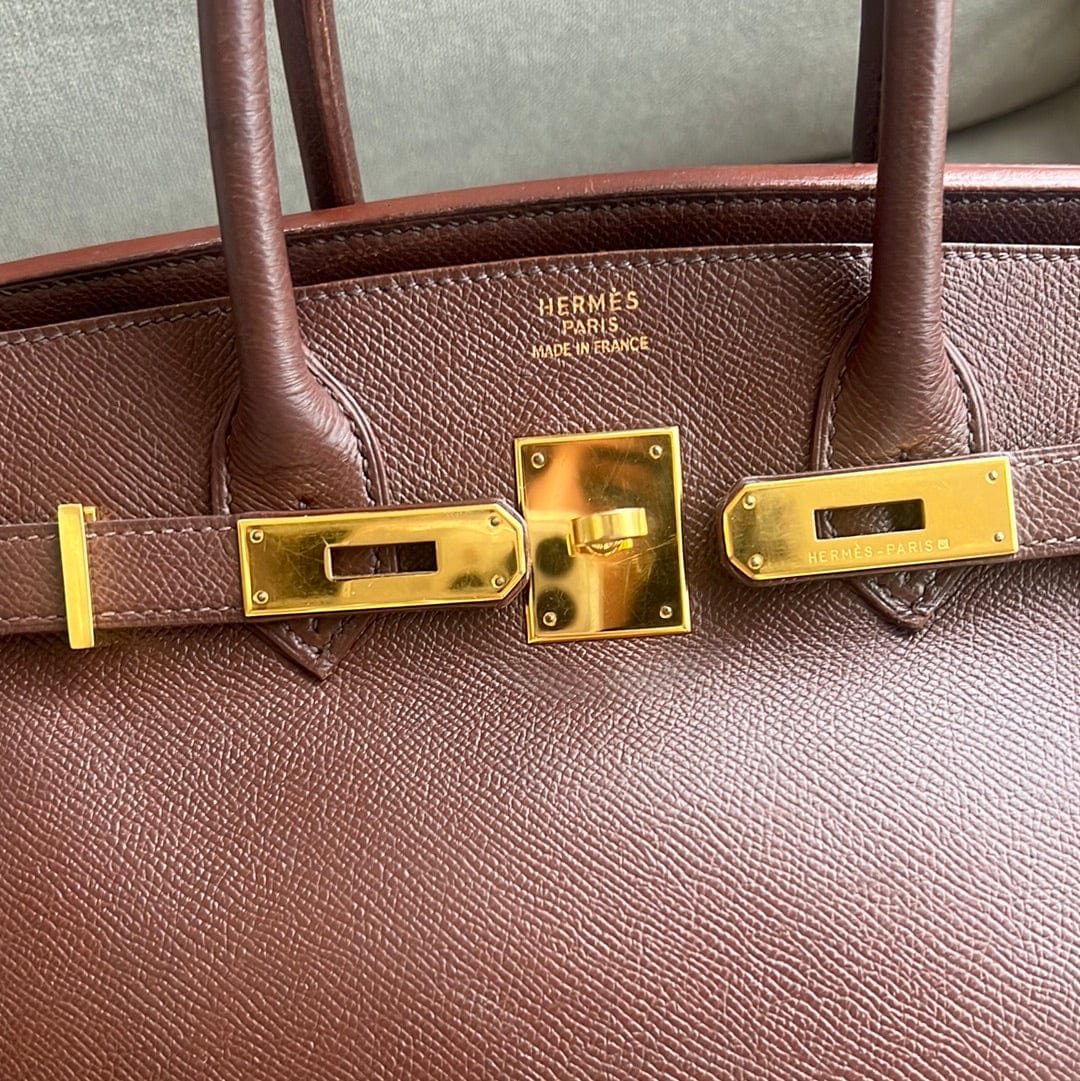 Hermès Hermes Birkin 30 Chocolate Courcheval GHW #A ASL8708