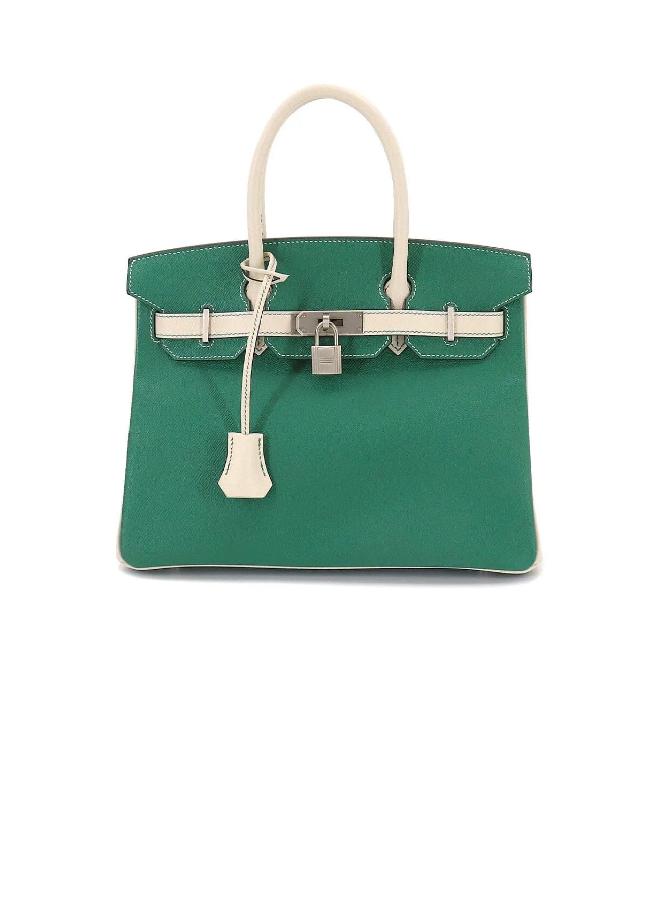 Hermès Hermes Birkin 30 HSS Vert Vertigo / Craie Epsom Brush PHW #D SKCP1129