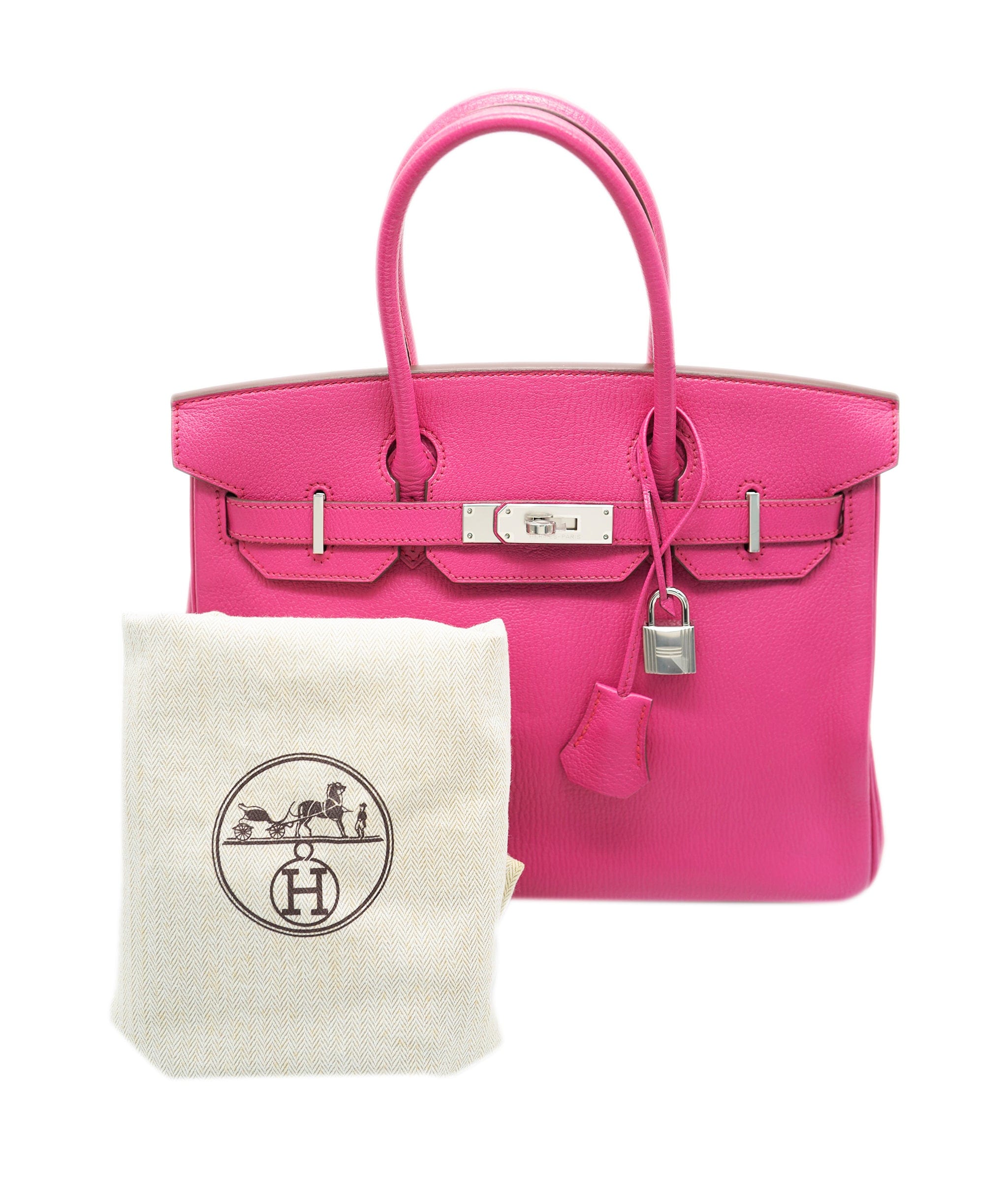 Hermès Hermès Birkin 30 Rose Shocking Chevre PHW #Q SKL1728