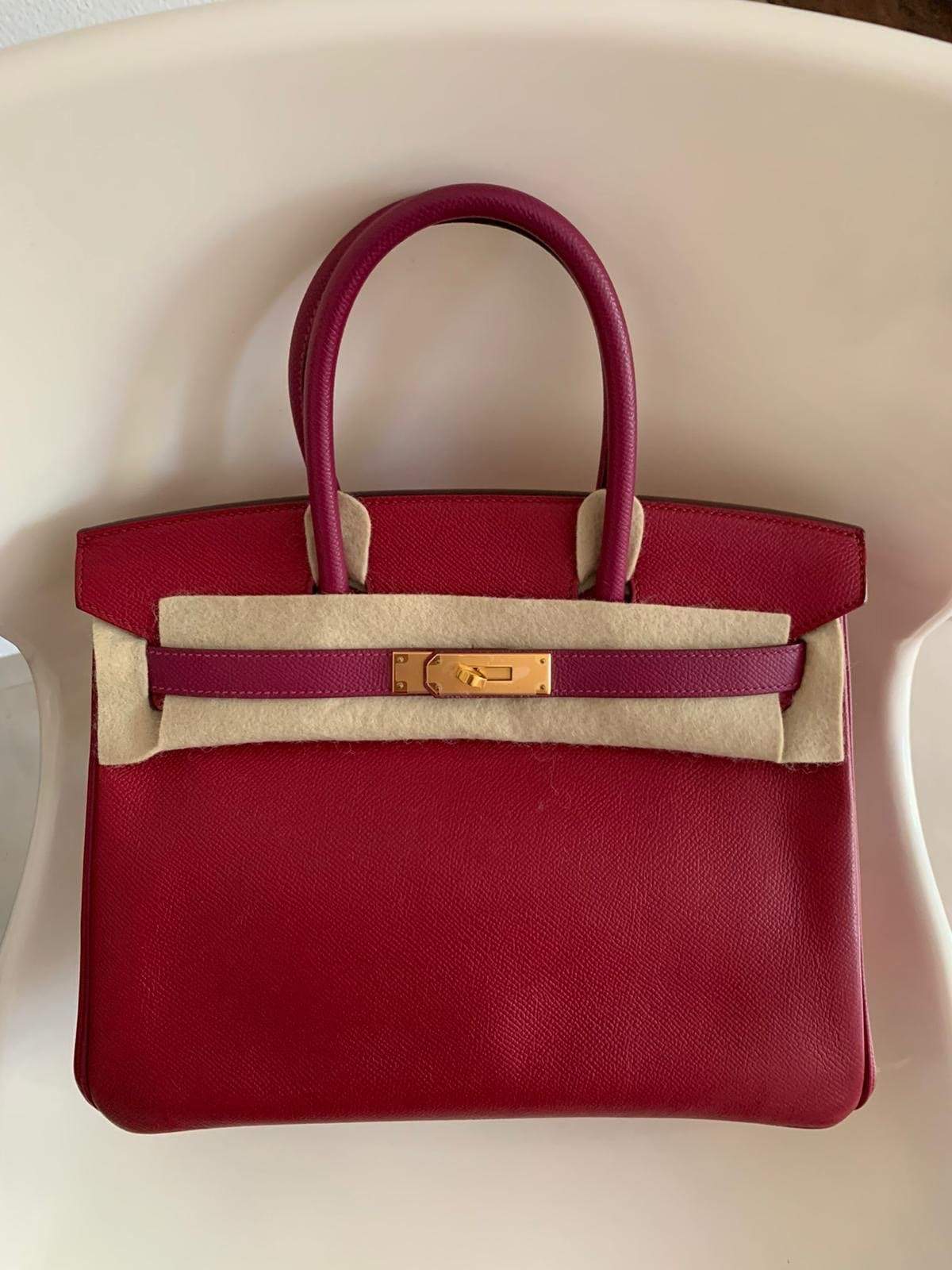 Hermès Hermes Birkin 30 rouge verso preloved AVC1074