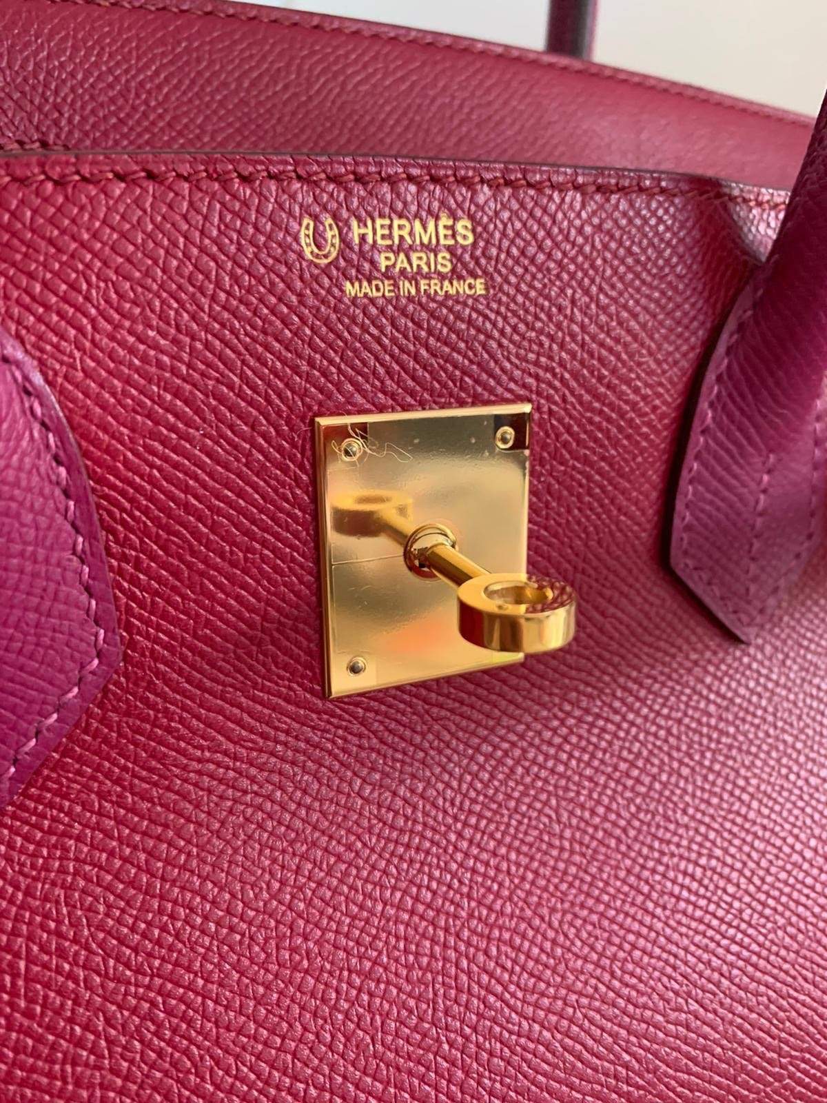 Hermès Hermes Birkin 30 rouge verso preloved AVC1074