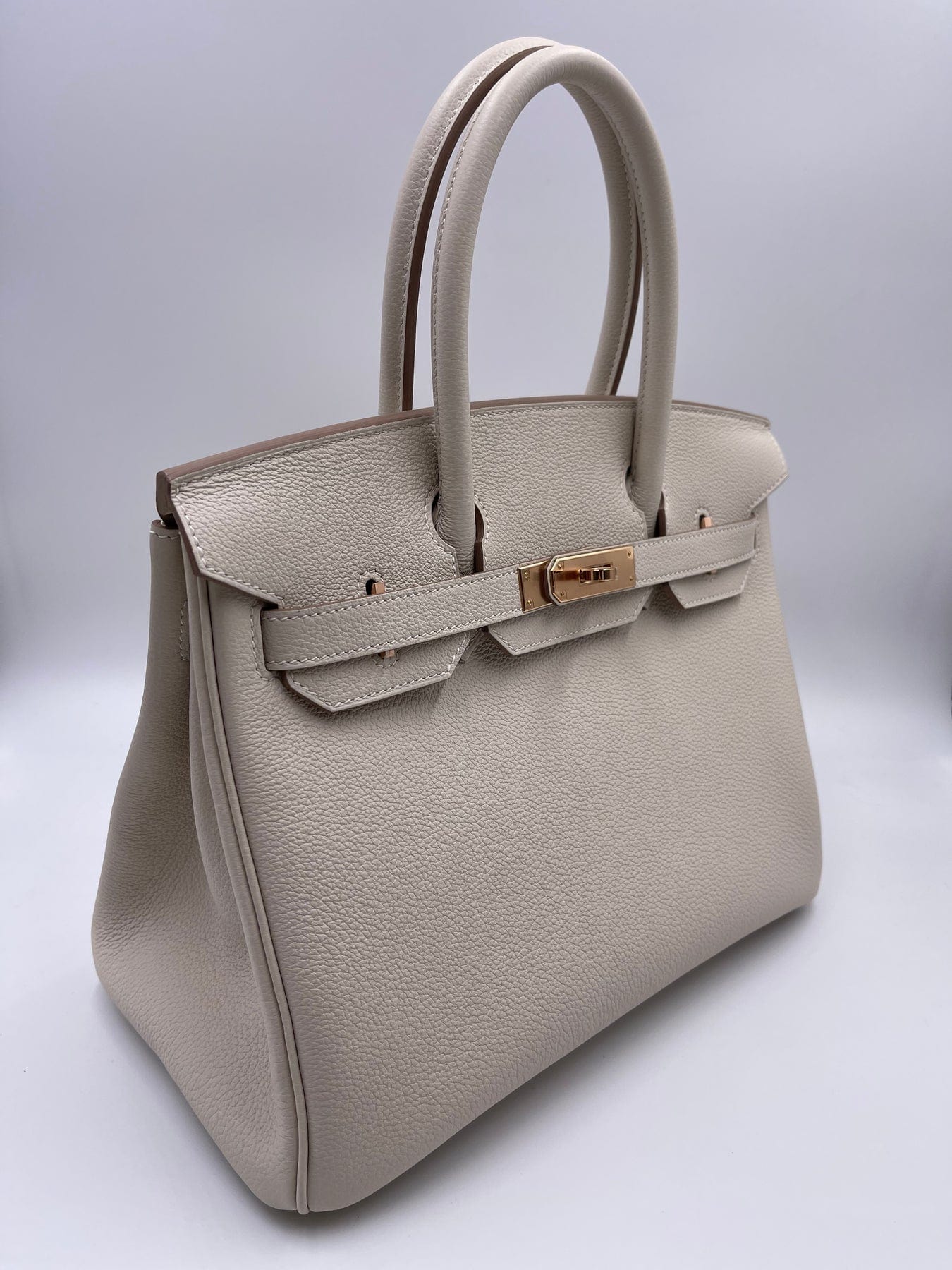 Hermès HERMÈS BIRKIN 30CM CRAIE Togo Leather with Rose Gold Hardware