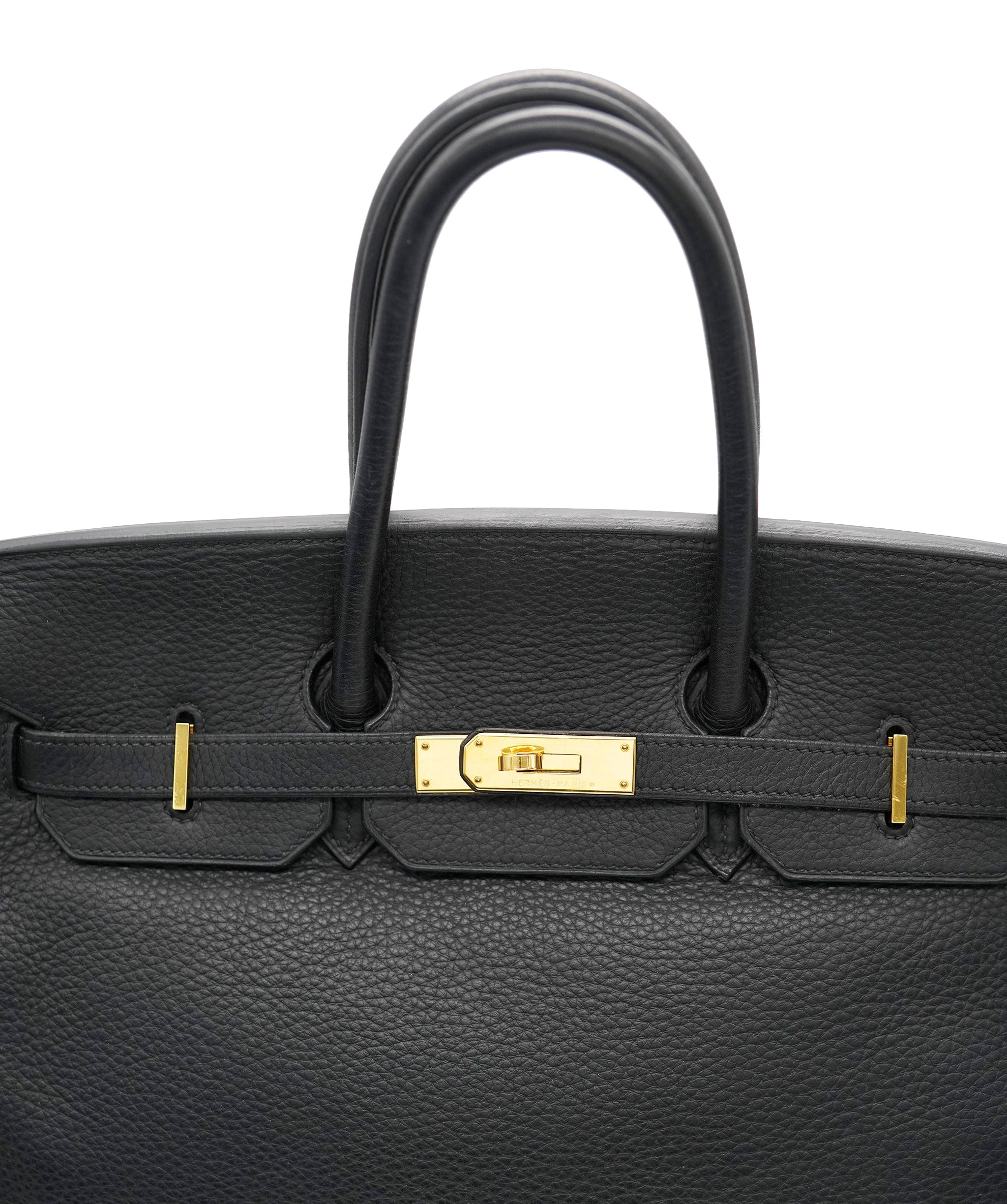 Hermès Hermes Birkin 35 Black Ardennes Hand bag □H GHW DBXS0012