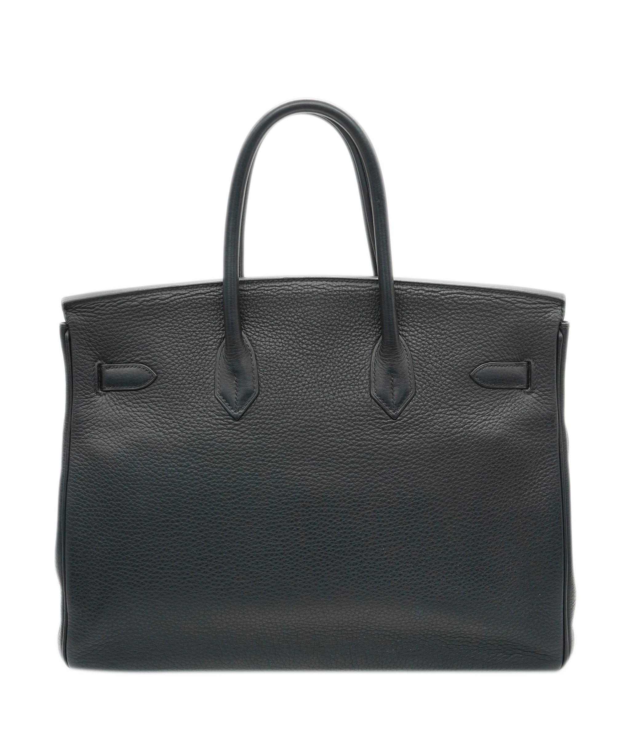 Hermès Hermes Birkin 35 Black Ardennes Hand bag □H GHW DBXS0012