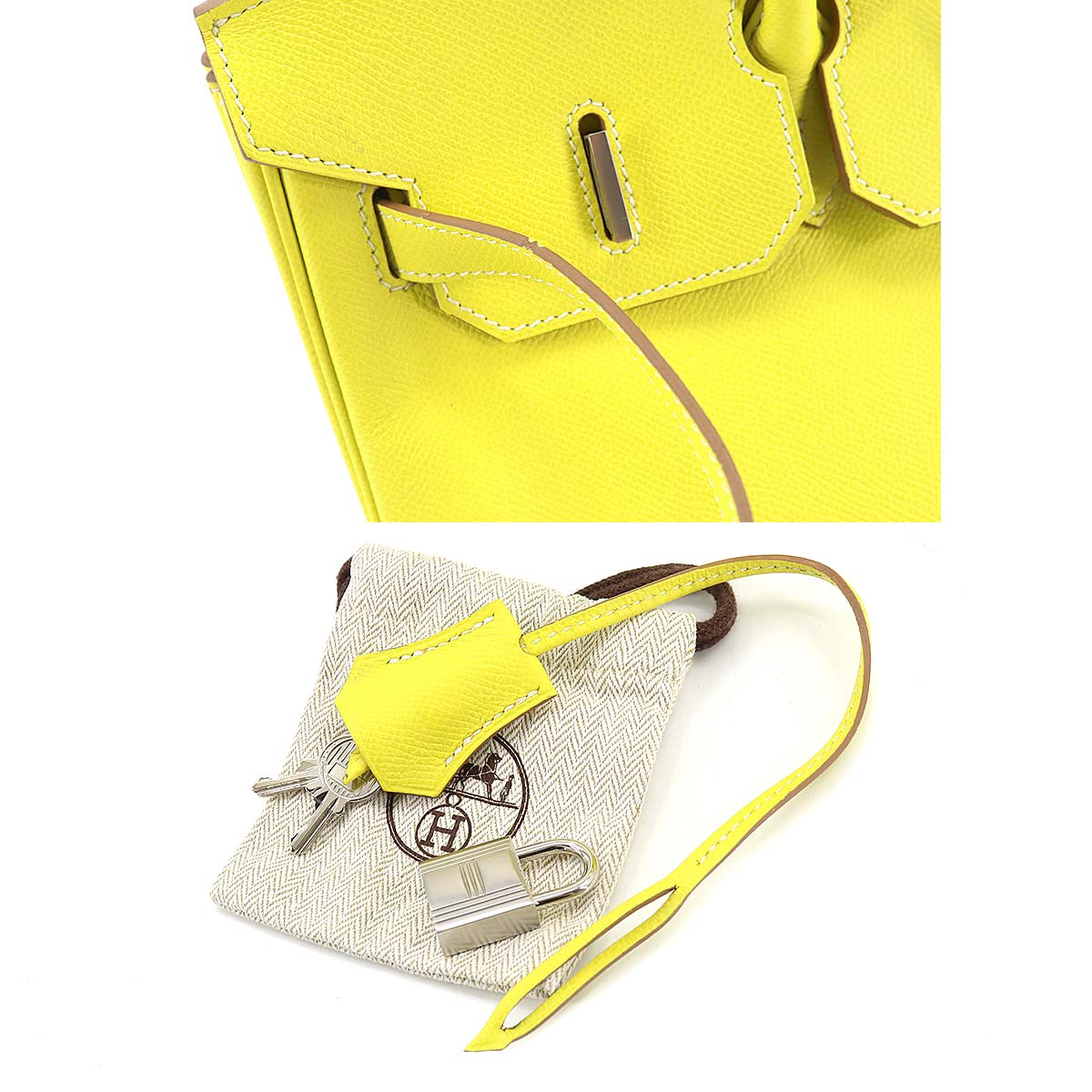 Hermès Hermes Birkin 35 Candy Lime / Gris Perl Epsom PHW #O ASL8704