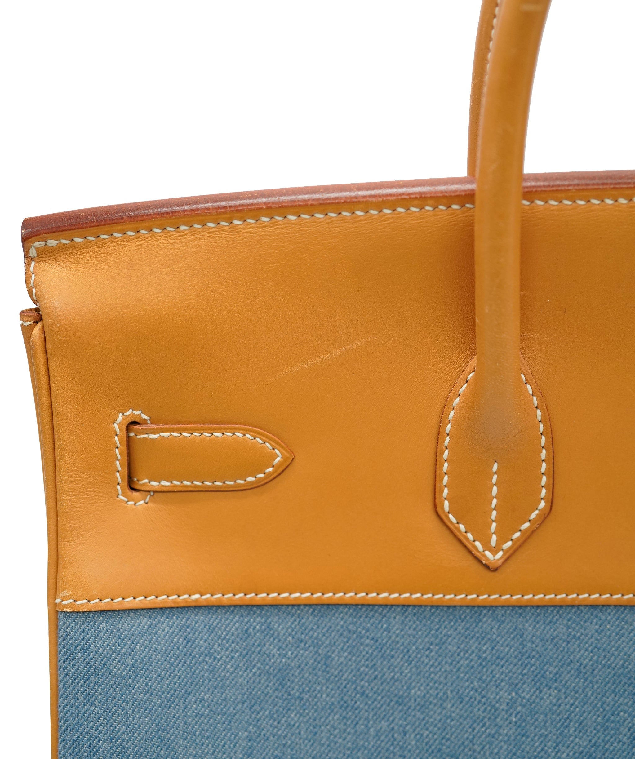 Hermès Hermes Birkin 35 denim & natural barenia leather  - AJC0689