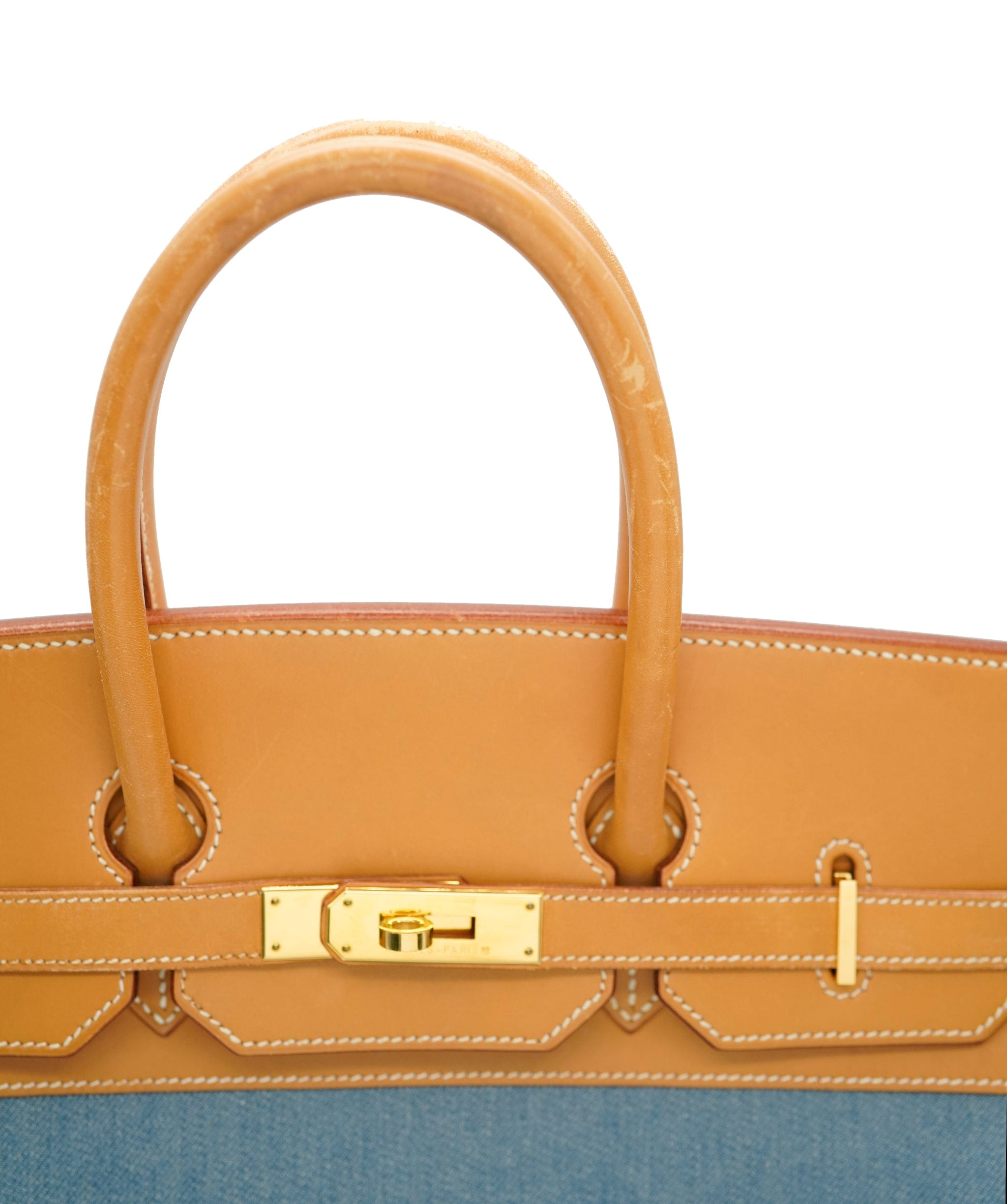 Hermès Hermes Birkin 35 denim & natural barenia leather  - AJC0689